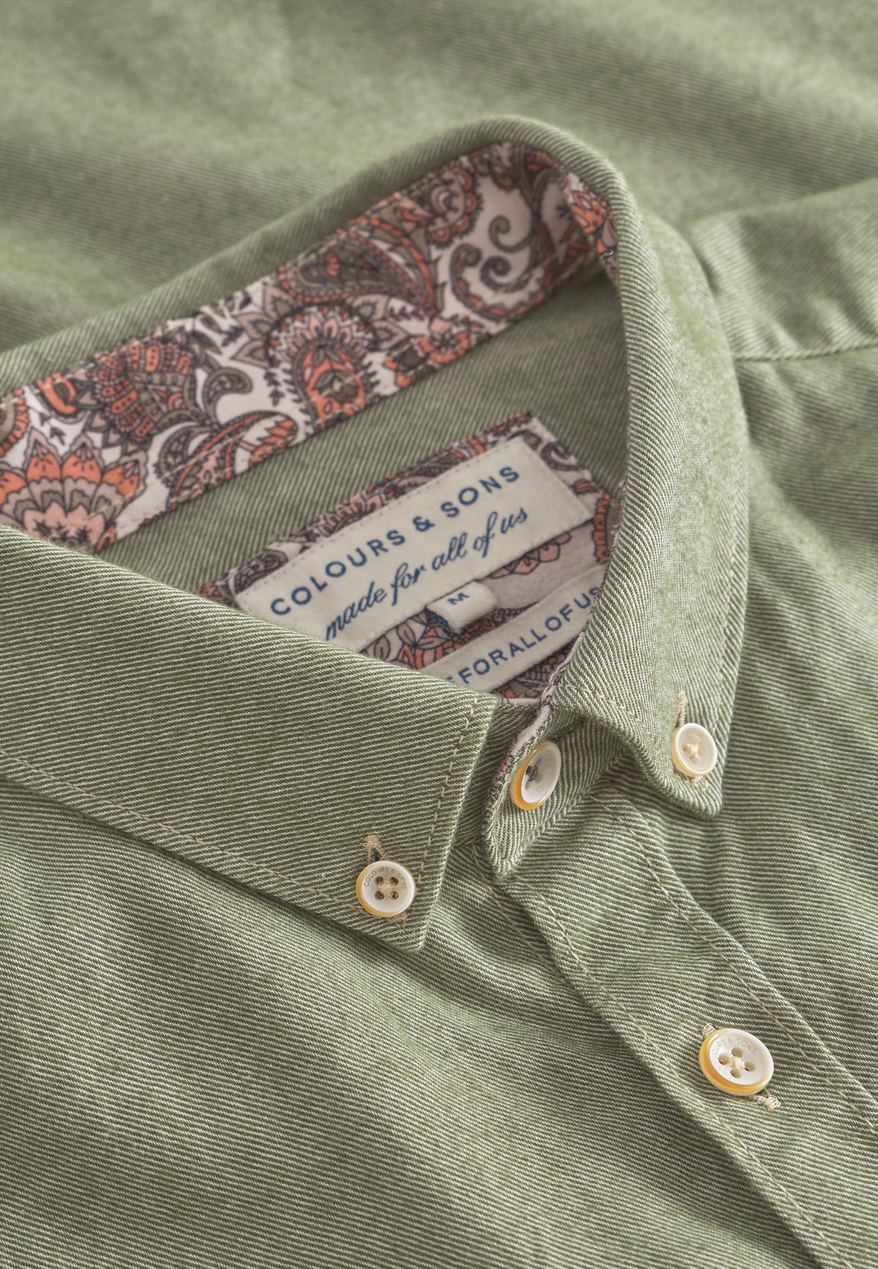 Shirt Brushed Twill in Clover Hemden Colours and Sons