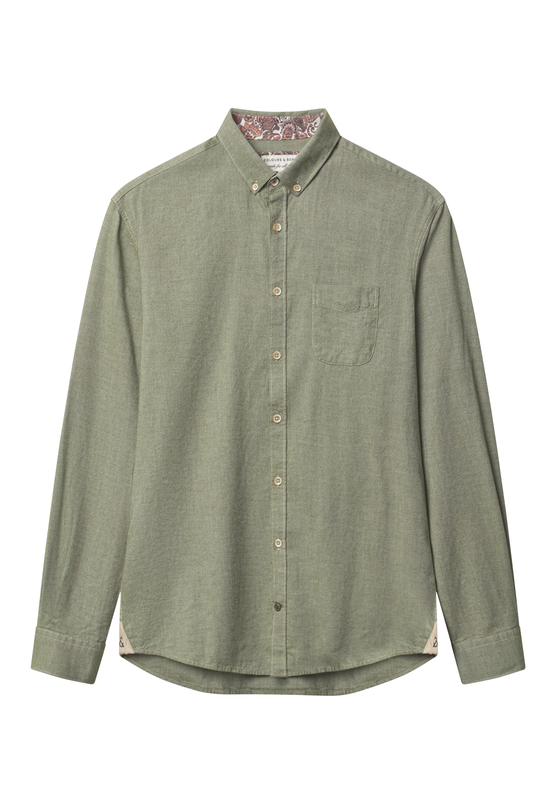 Shirt Brushed Twill in Clover Hemden Colours and Sons