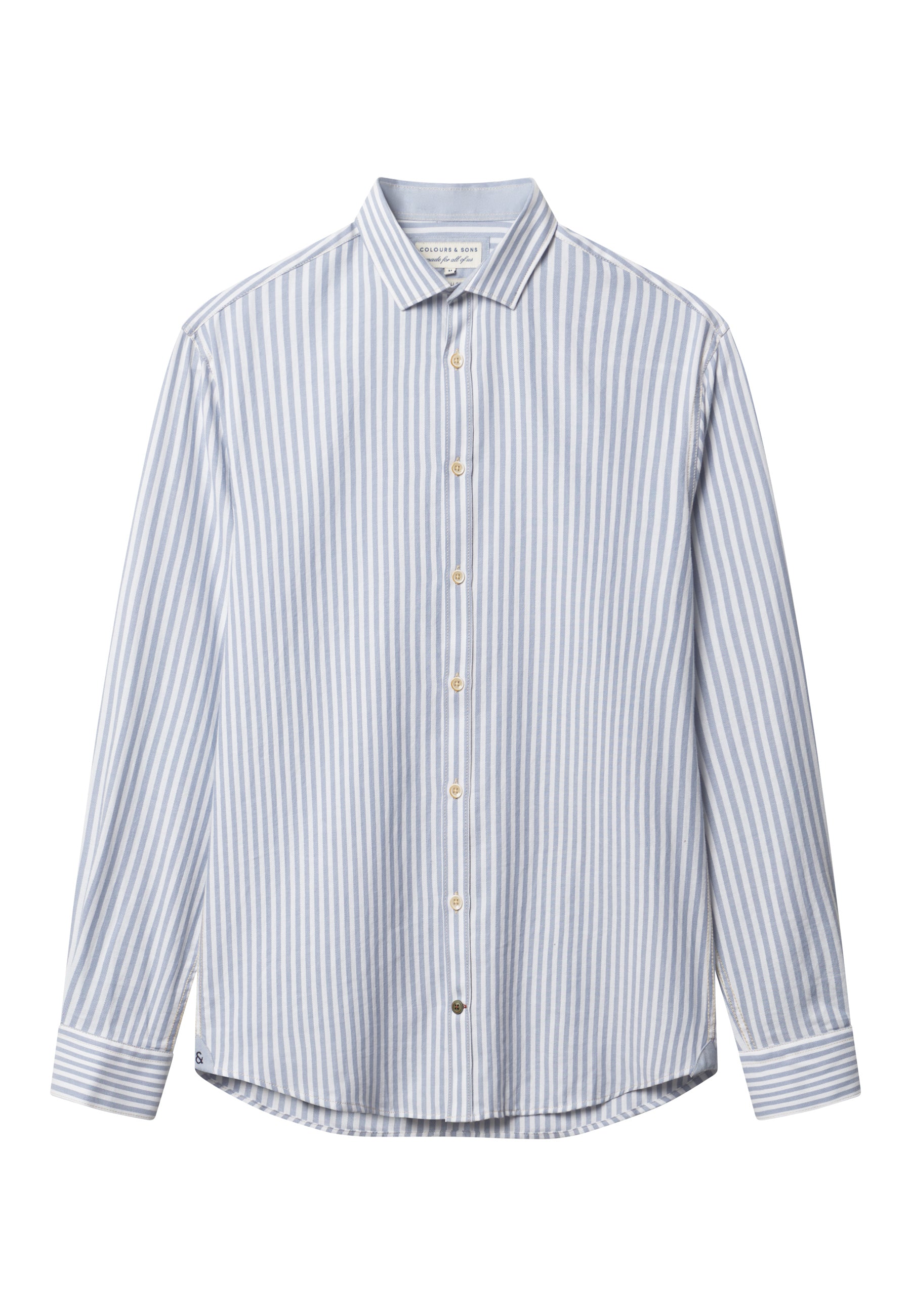 Shirt Brushed Twill Stripes in Lake Stripes Hemden Colours and Sons