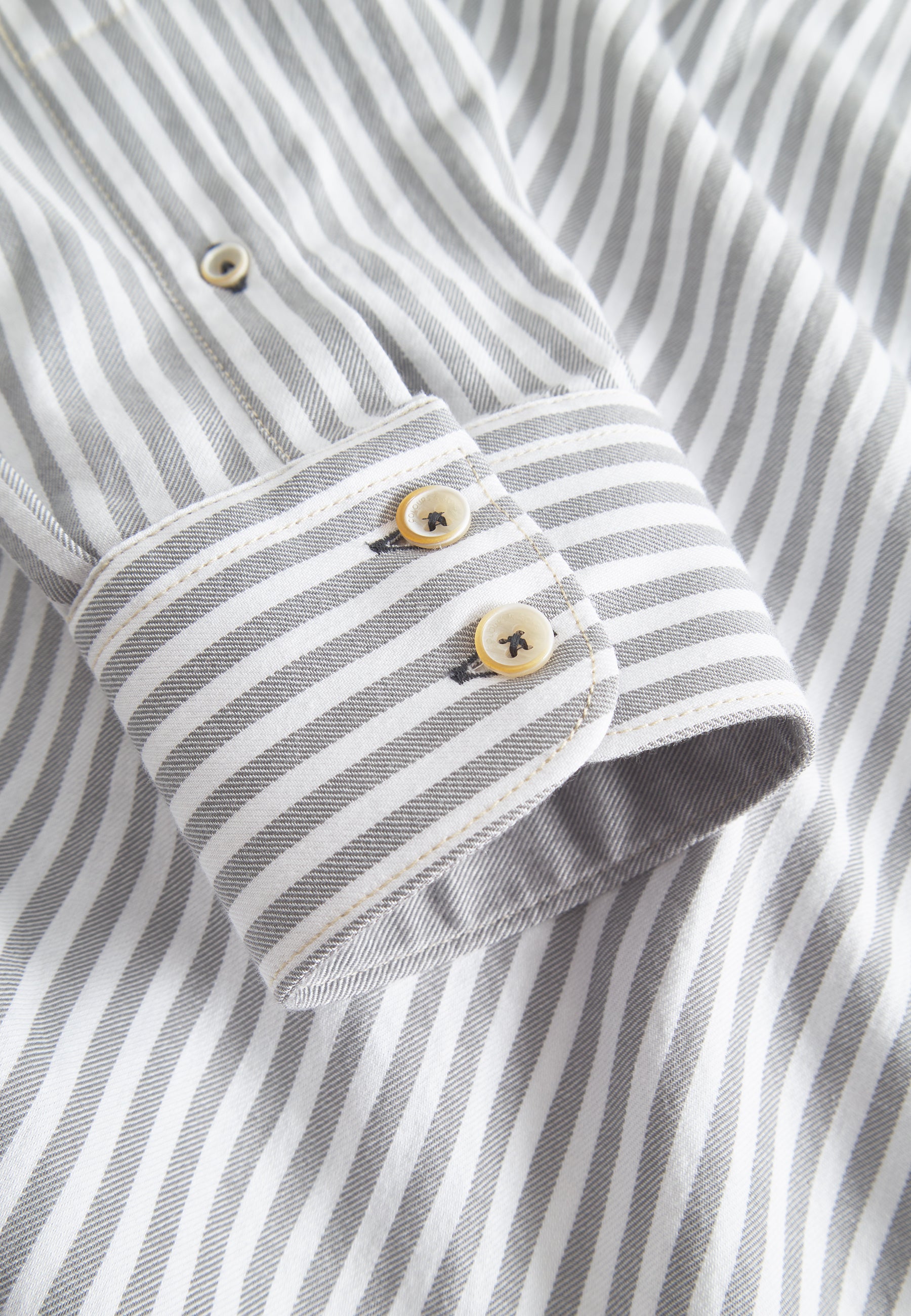 Shirt Brushed Twill Stripes in Silver Stripes Hemden Colours and Sons