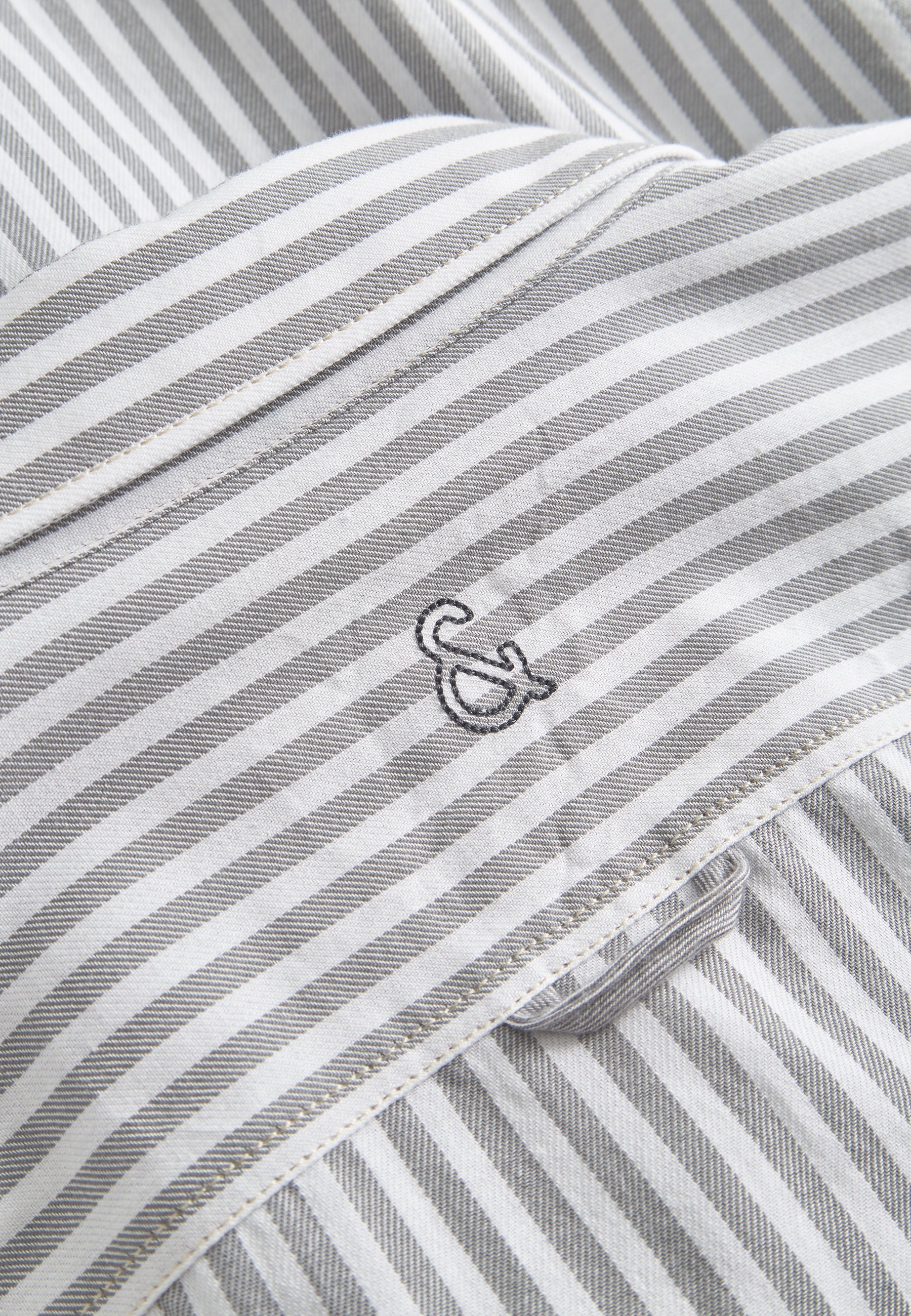 Shirt Brushed Twill Stripes in Silver Stripes Hemden Colours and Sons