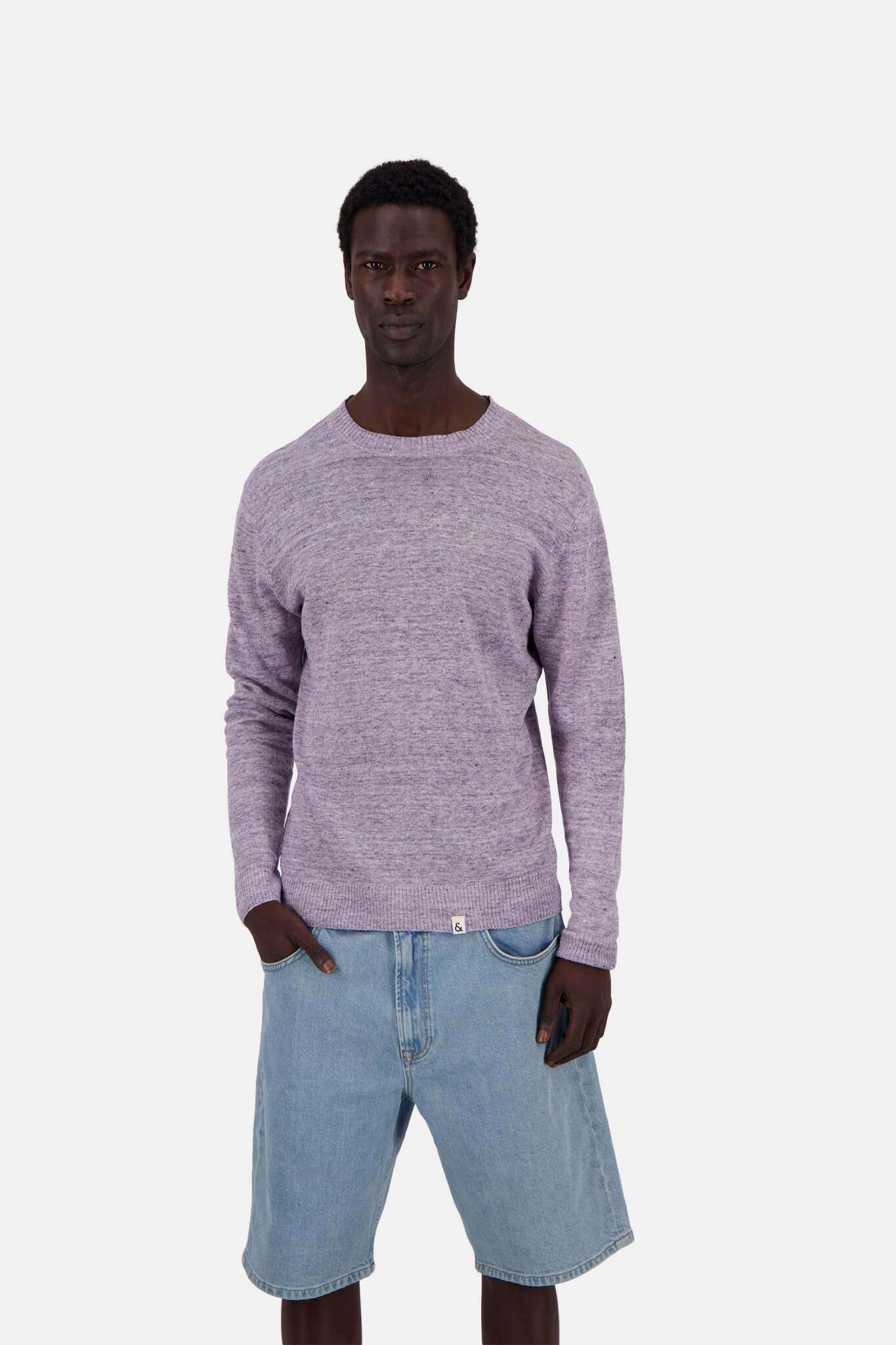 Roundneck-Linen in Violet Pullover Colours and Sons