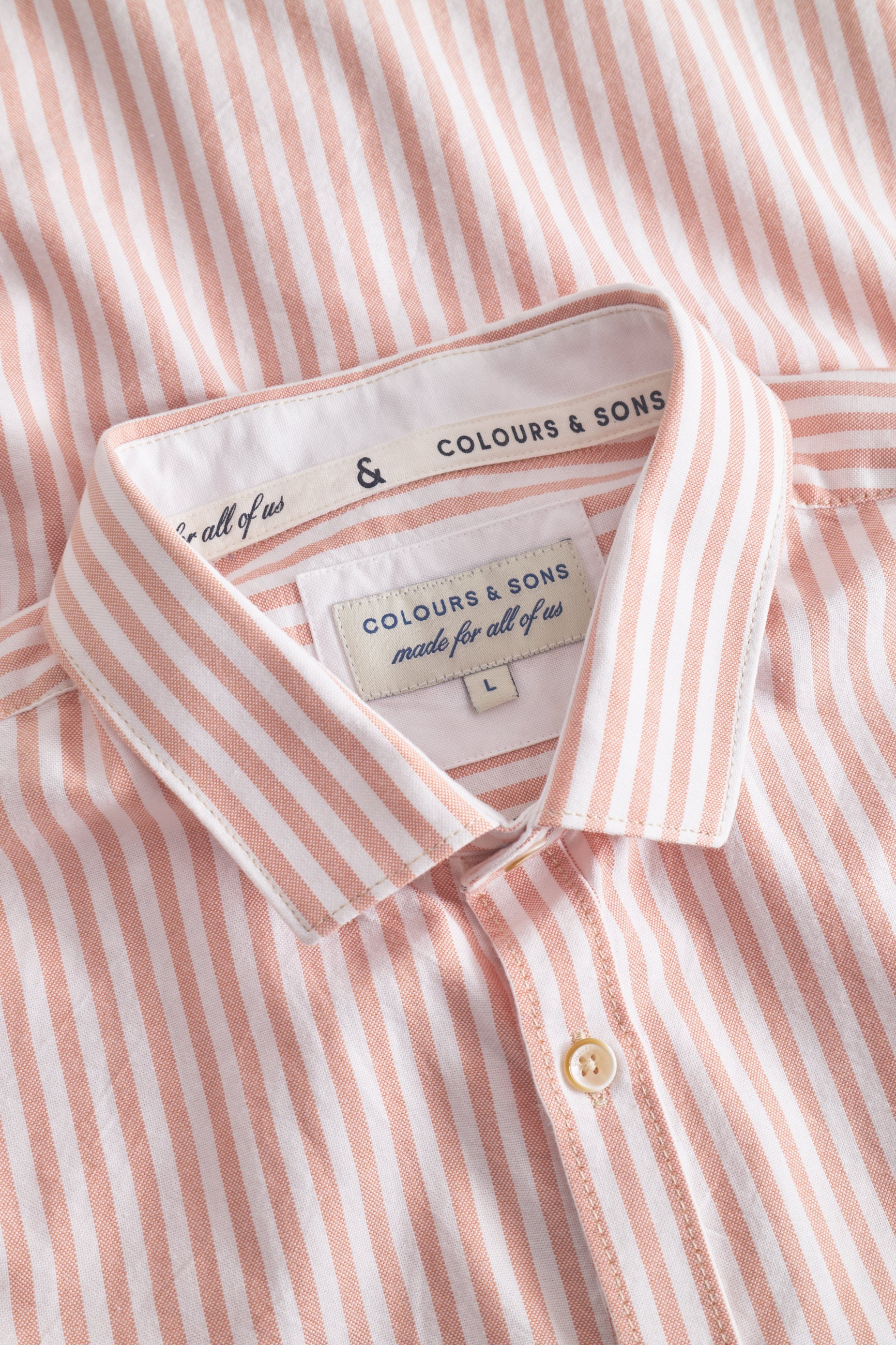 Shirt-Soft Oxford Stripes in Salmon Stripes Hemden Colours and Sons