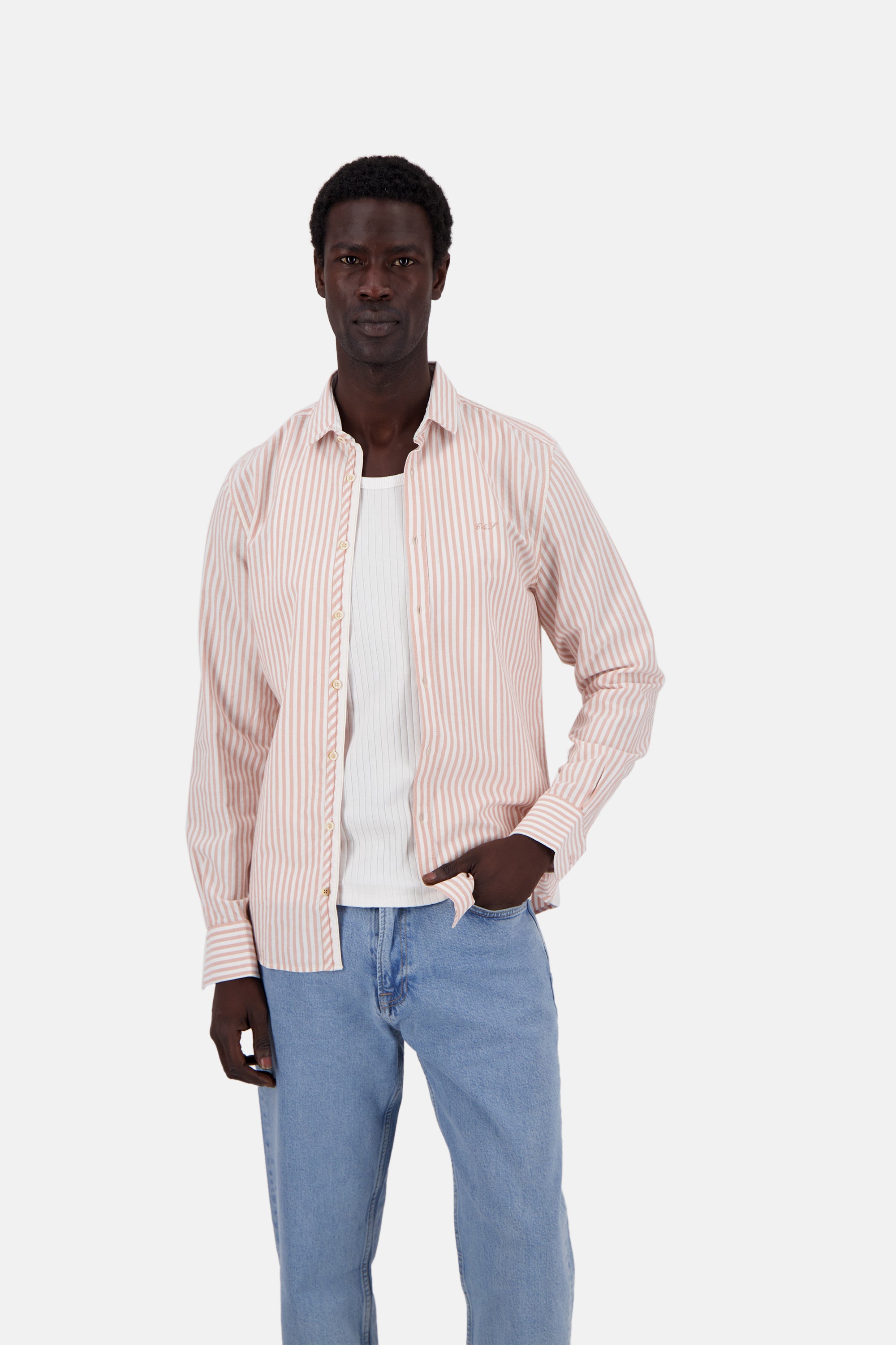 Shirt-Soft Oxford Stripes in Salmon Stripes Hemden Colours and Sons