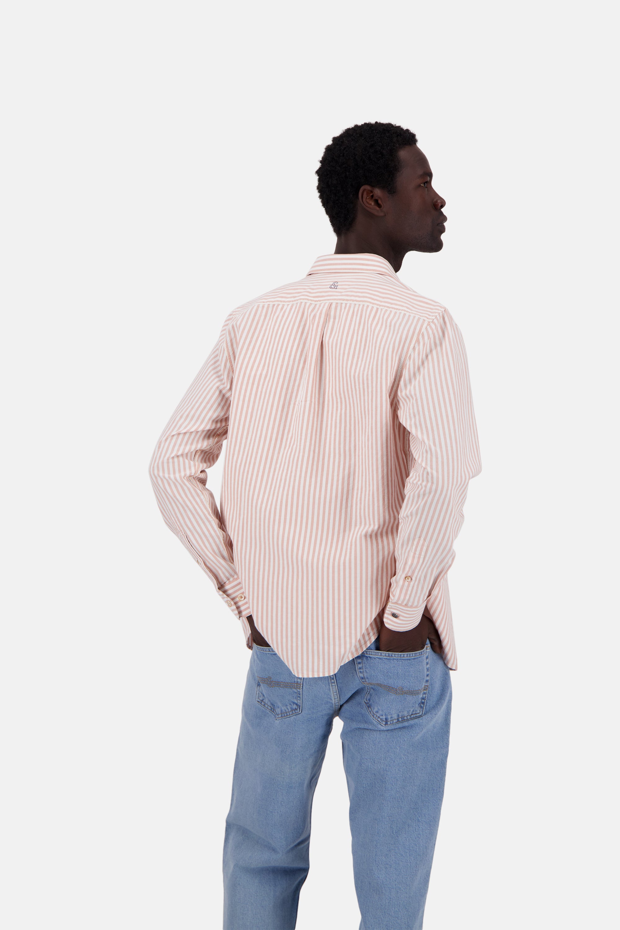 Shirt-Soft Oxford Stripes in Salmon Stripes Hemden Colours and Sons