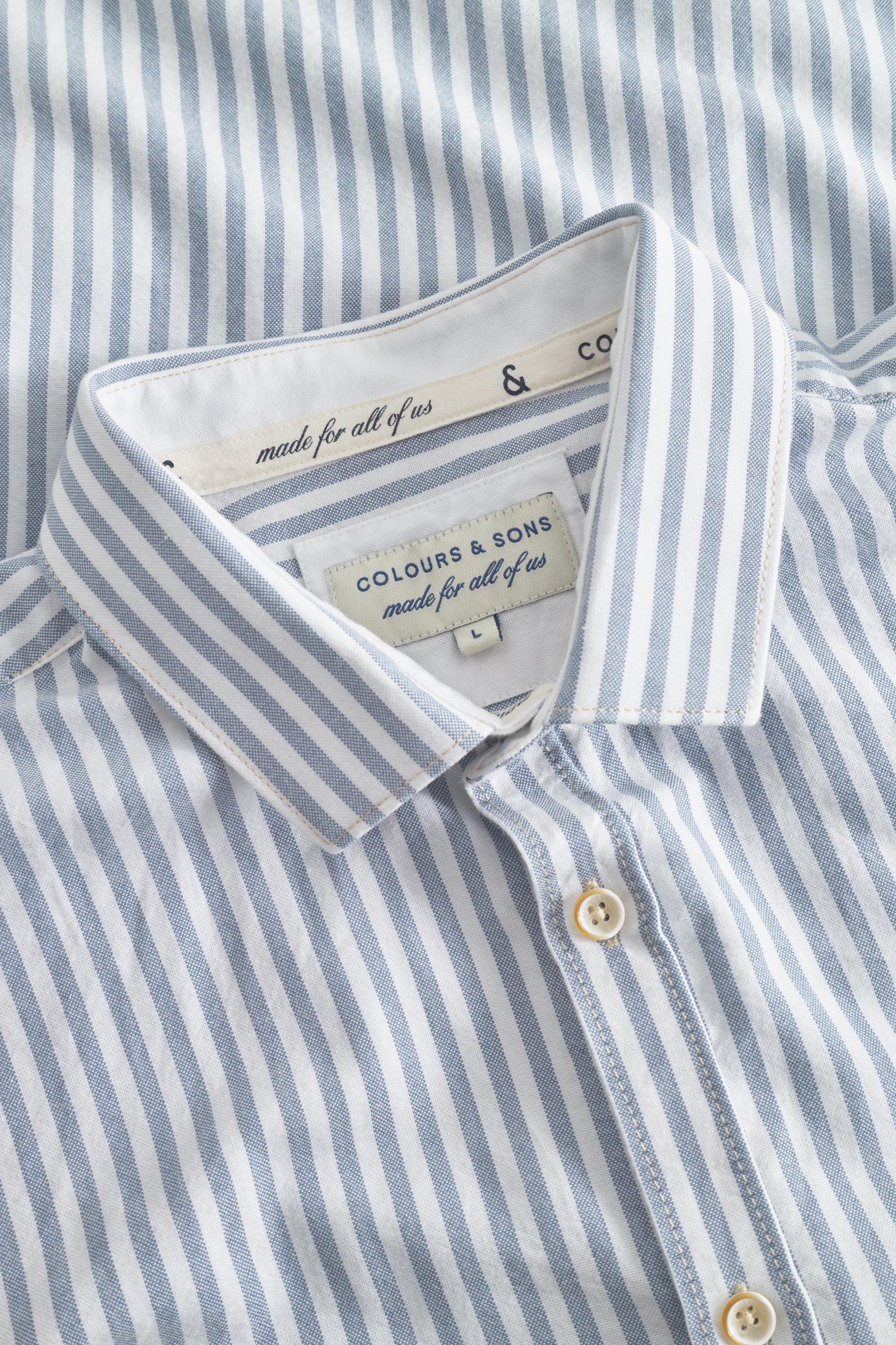 Shirt-Soft Oxford Stripes in Sky Stripes Hemden Colours and Sons