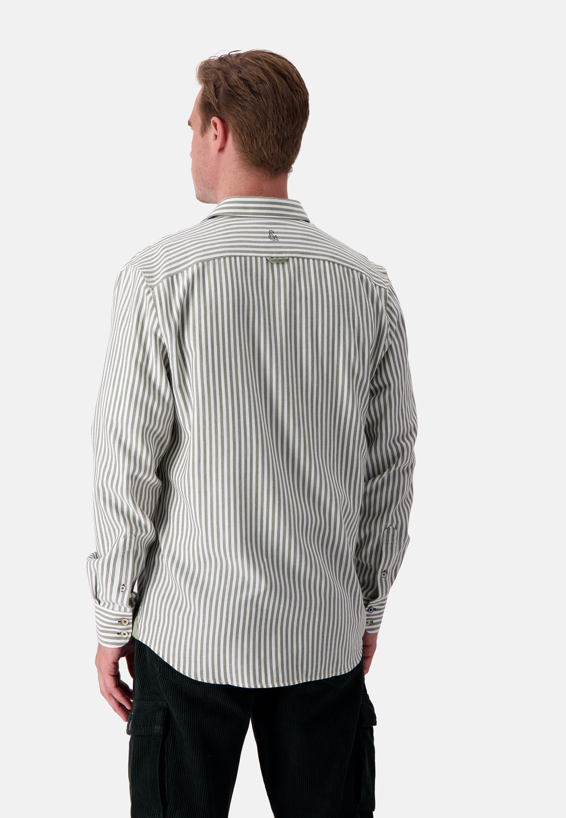 Shirt-Brushed Twill Stripes in Hunter Stripes Hemden Colours and Sons