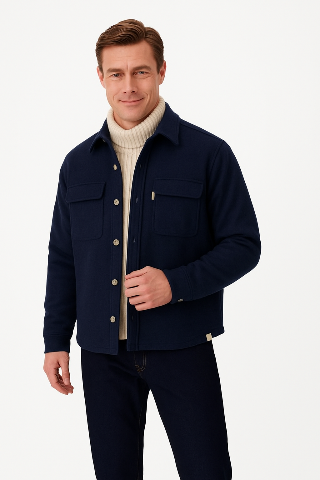 Worker Jacket-Soft Touch in Navy Hemden Colours and Sons