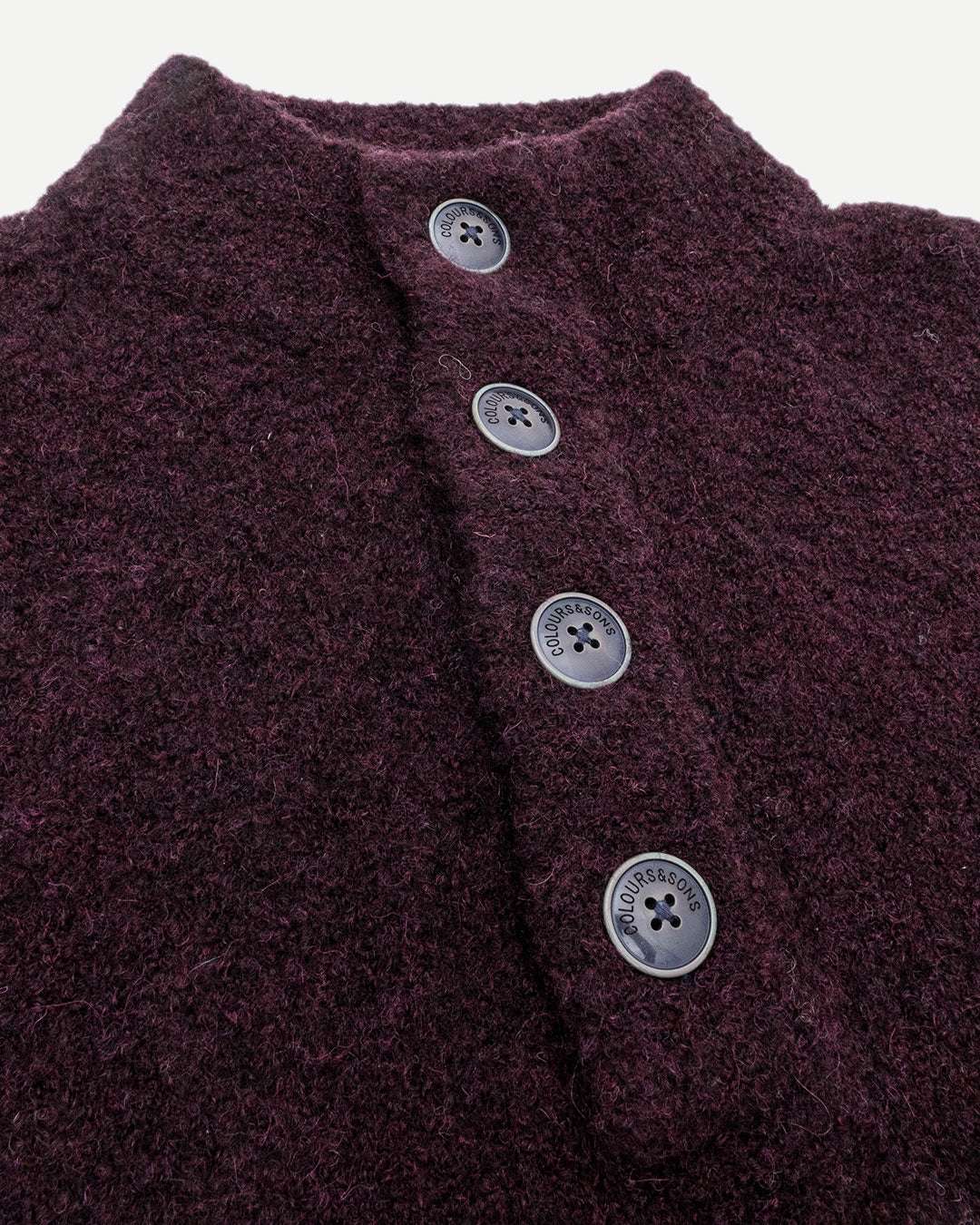 Troyer-Button Bouclé in Burgundy Pullover Colours and Sons