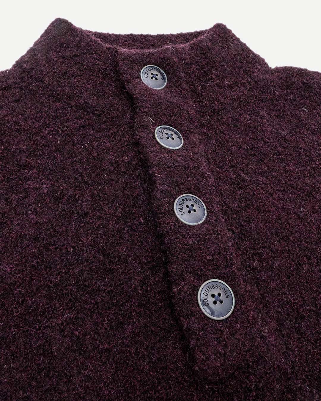 Troyer-Button Bouclé in Burgundy Pullover Colours and Sons   