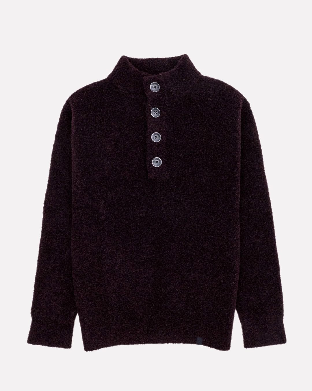Troyer-Button Bouclé in Burgundy Pullover Colours and Sons