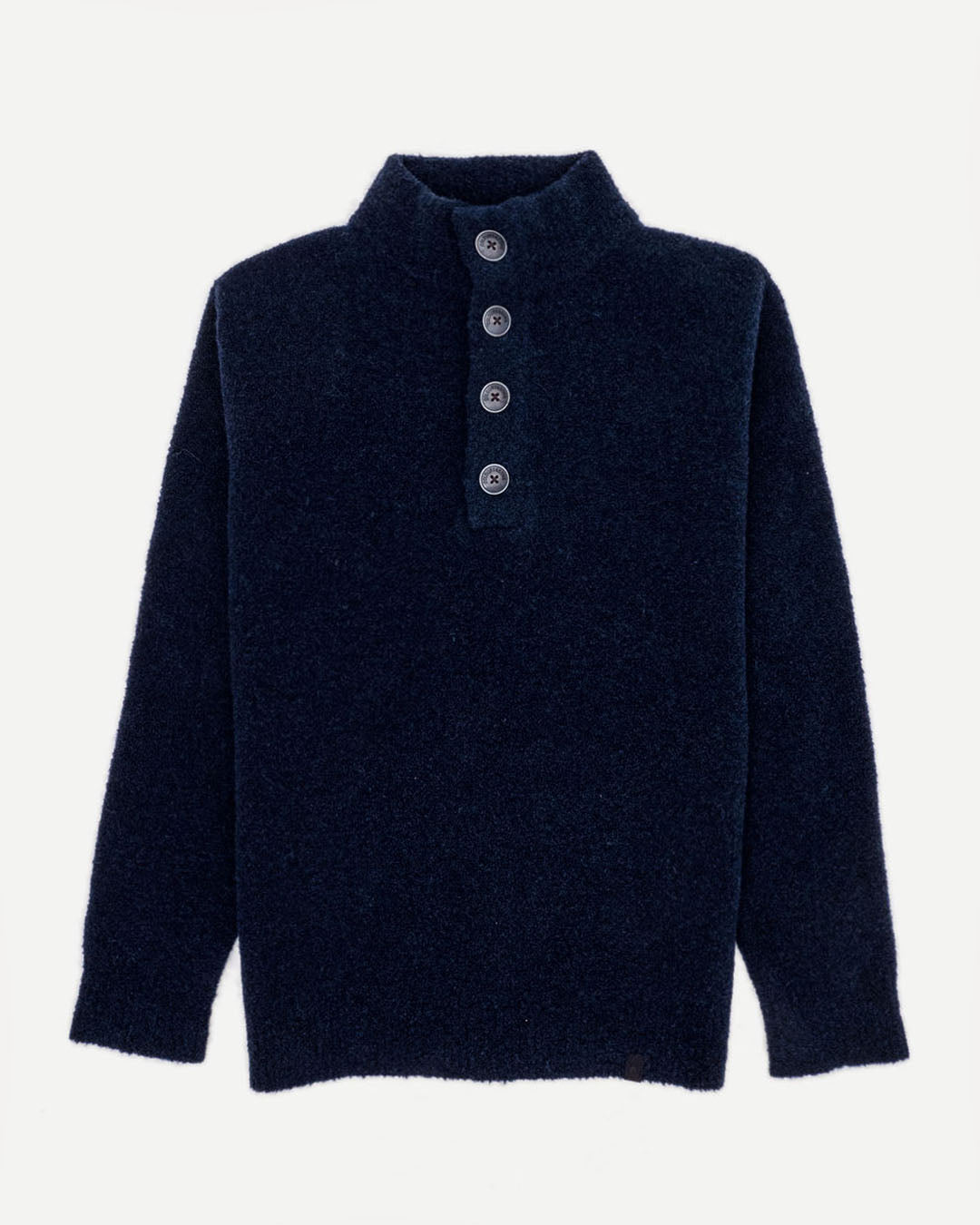 Troyer-Button Bouclé in Midnight Pullover Colours and Sons