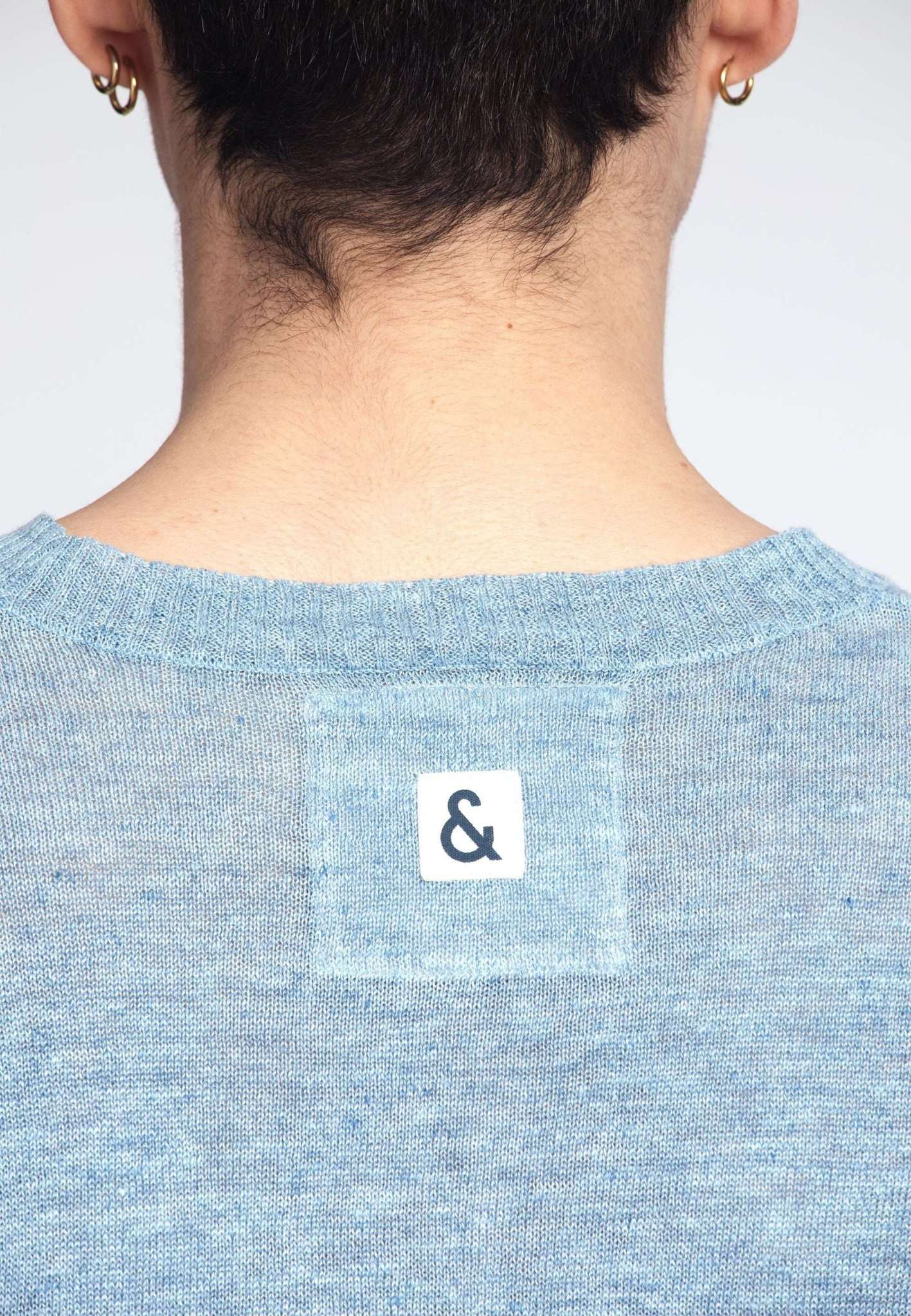 Roundneck Pure Linen in Sky Pullover Colours and Sons