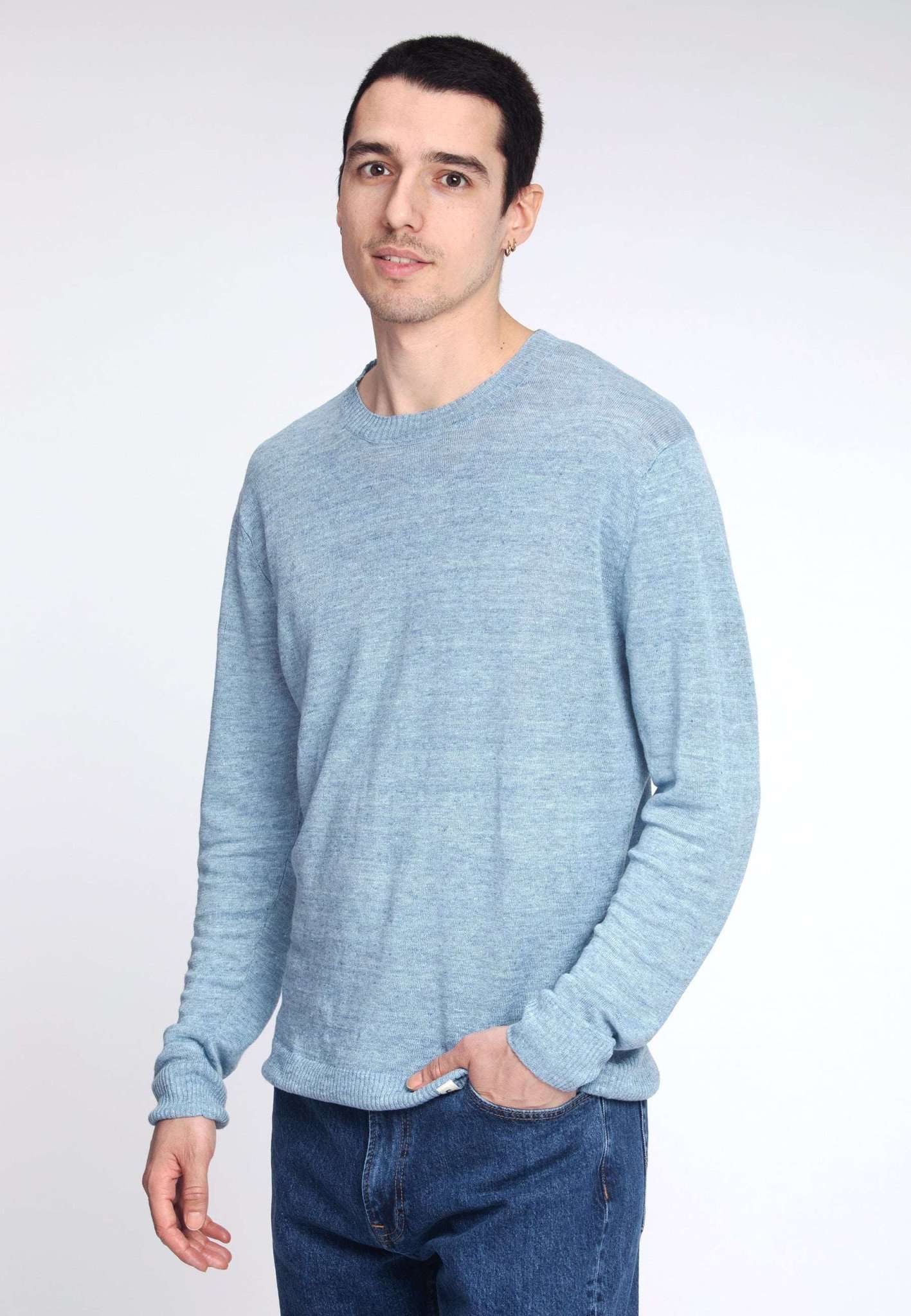 Roundneck Pure Linen in Sky Pullover Colours and Sons