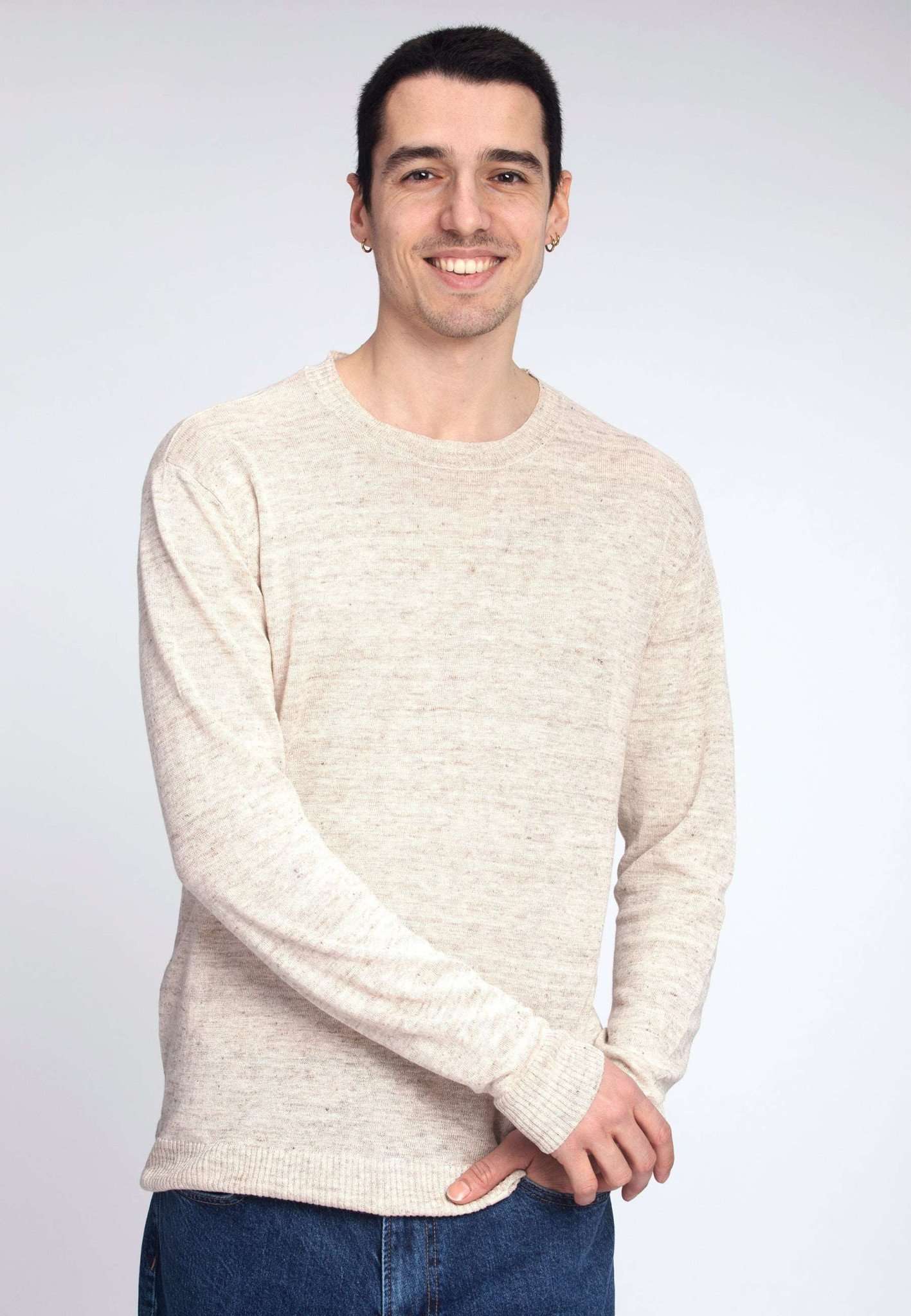 Roundneck Pure Linen in Light Beige Pullover Colours and Sons