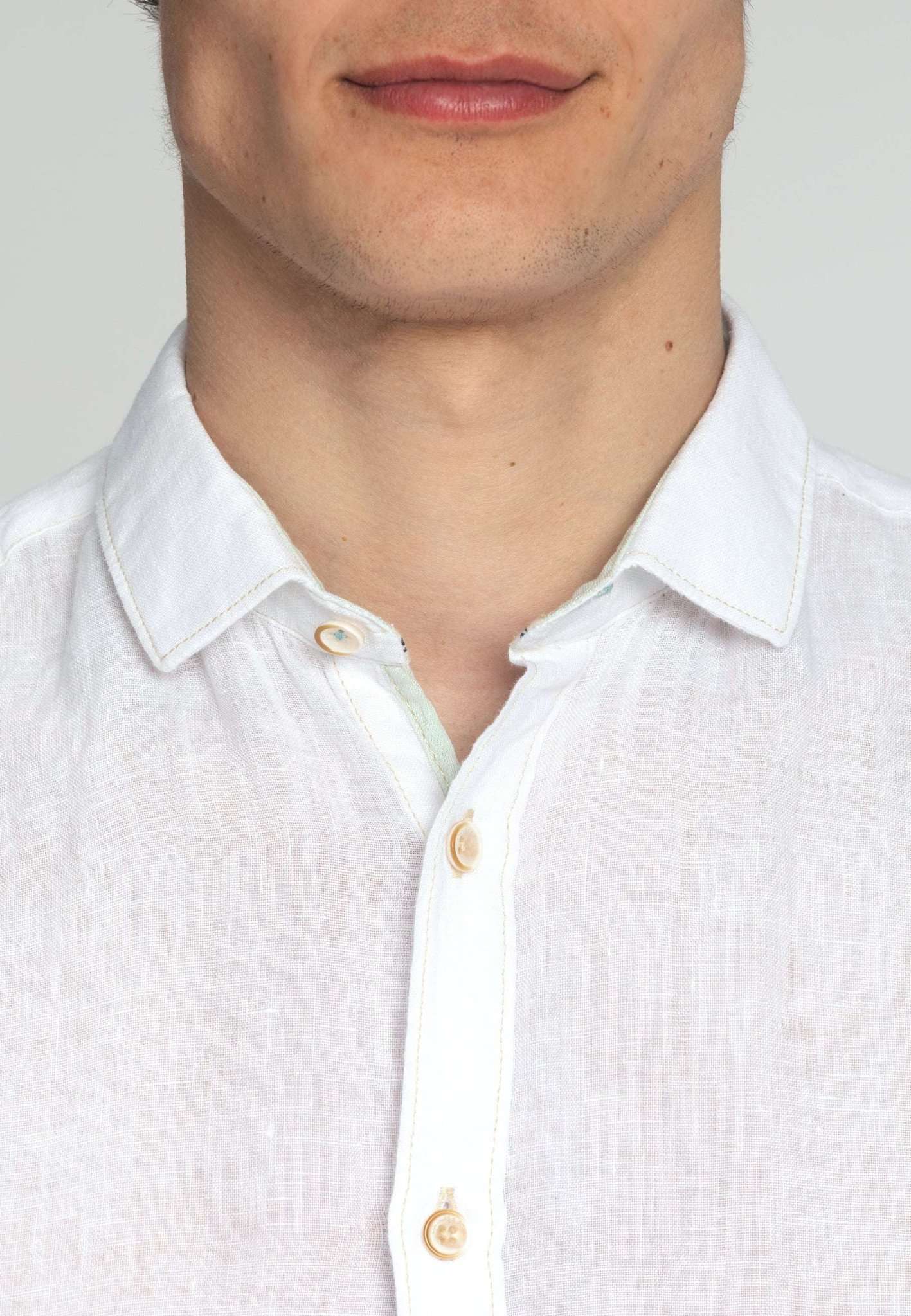 Shirt Linen in White Hemden Colours and Sons