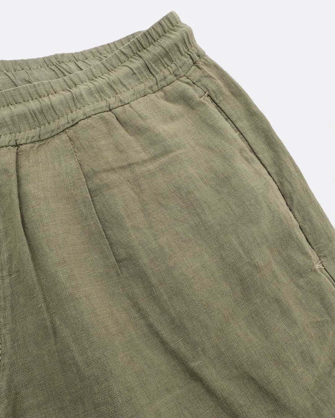 Pants Cropped Linen in Olive Hosen Colours and Sons