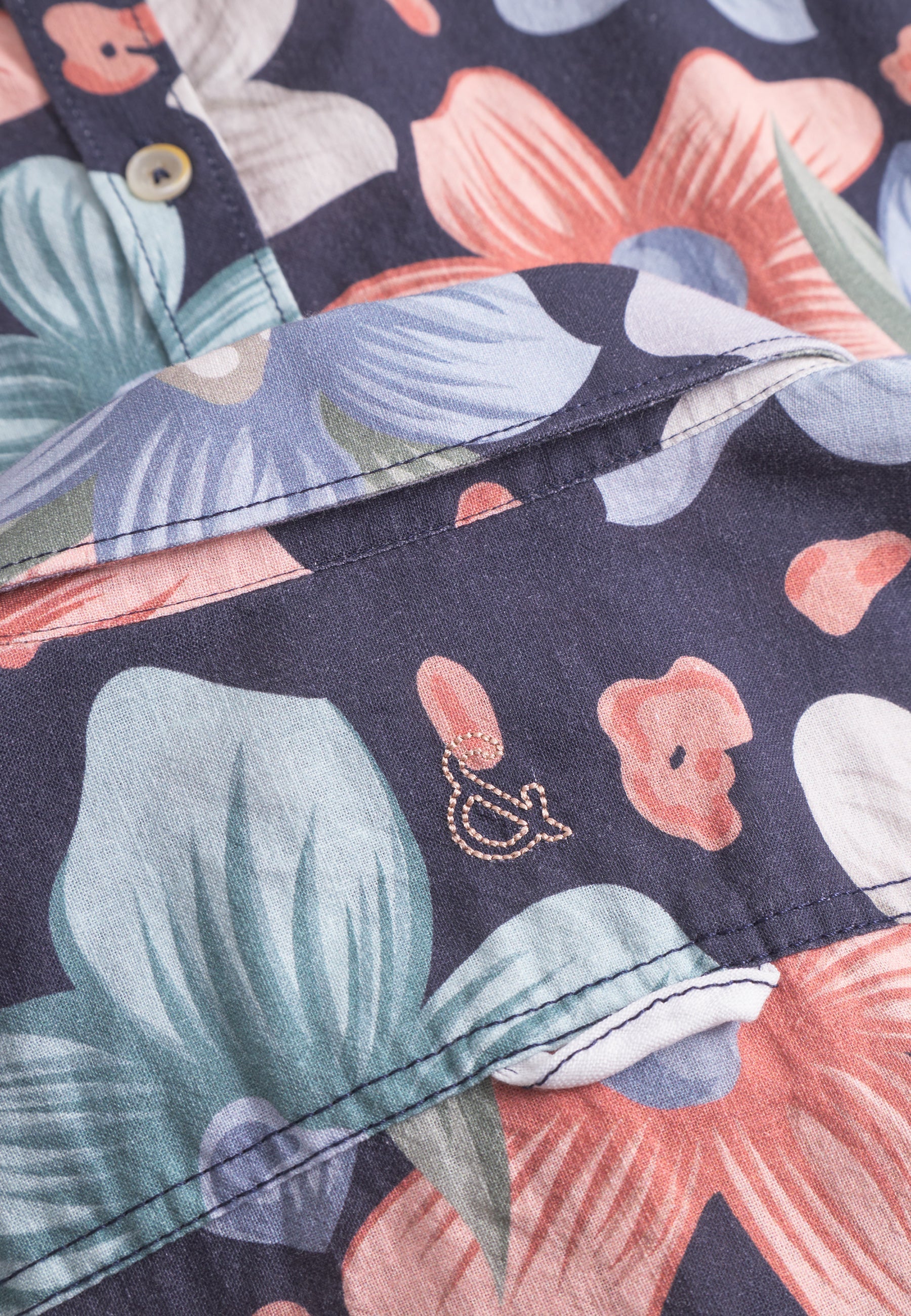 Shirt-Printed in Navy Flowers Hemden Colours and Sons