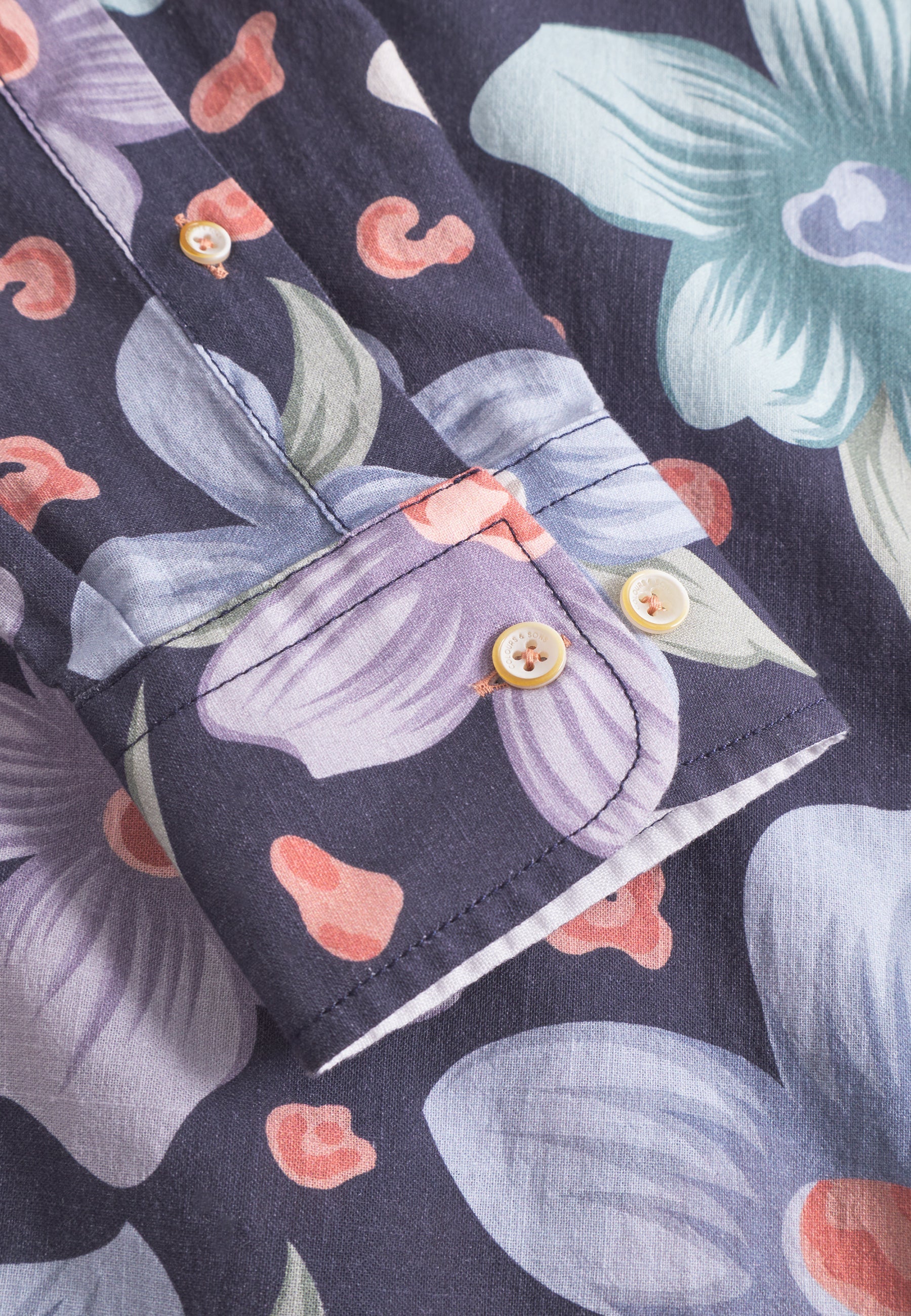 Shirt-Printed in Navy Flowers Hemden Colours and Sons