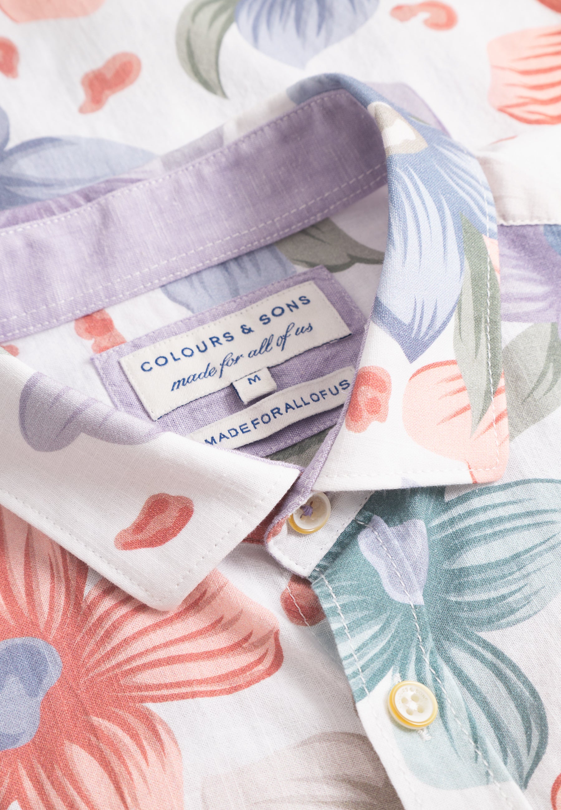 Shirt-Printed in White Flowers Hemden Colours and Sons