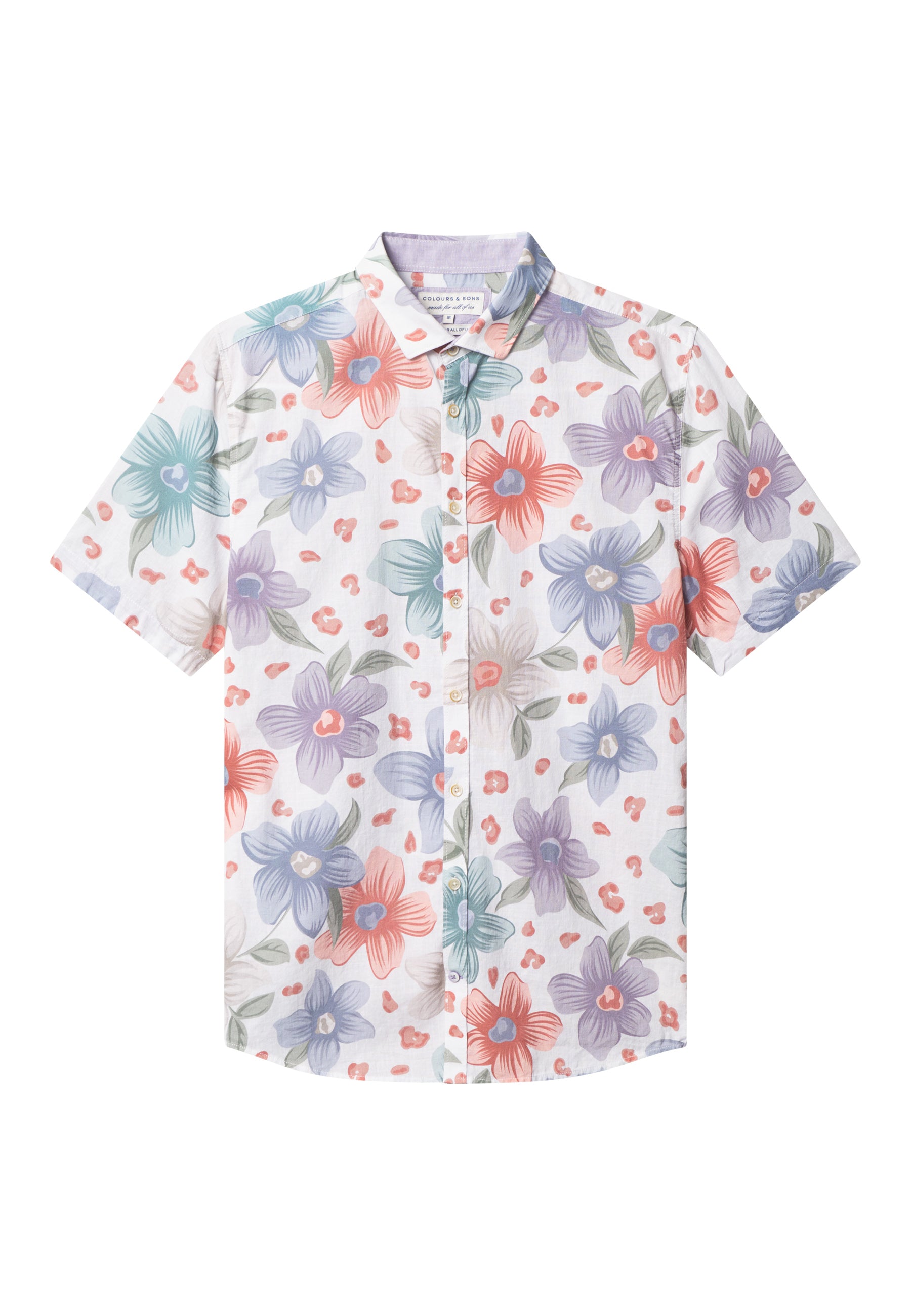 Shirt-Printed in White Flowers Hemden Colours and Sons