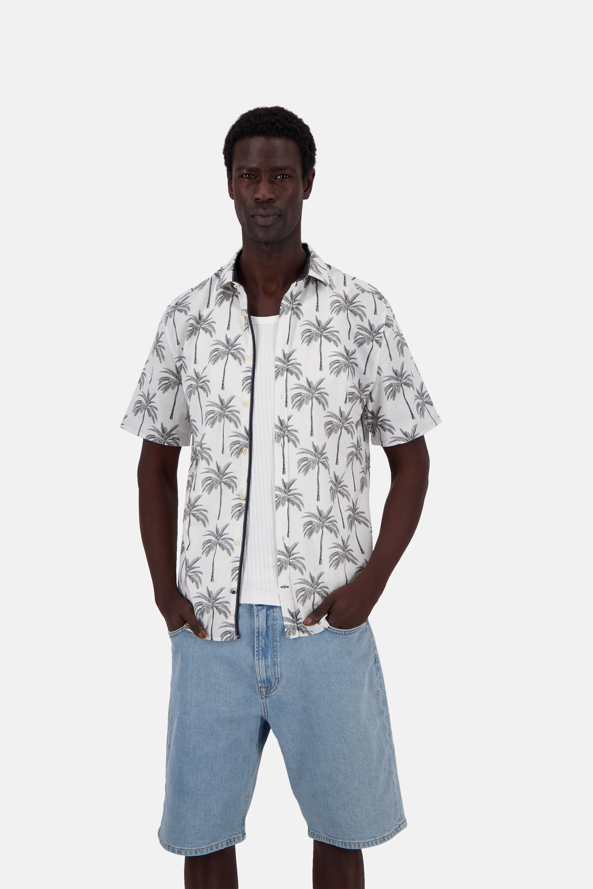 Shirt-Printed in Palms Hemden Colours and Sons