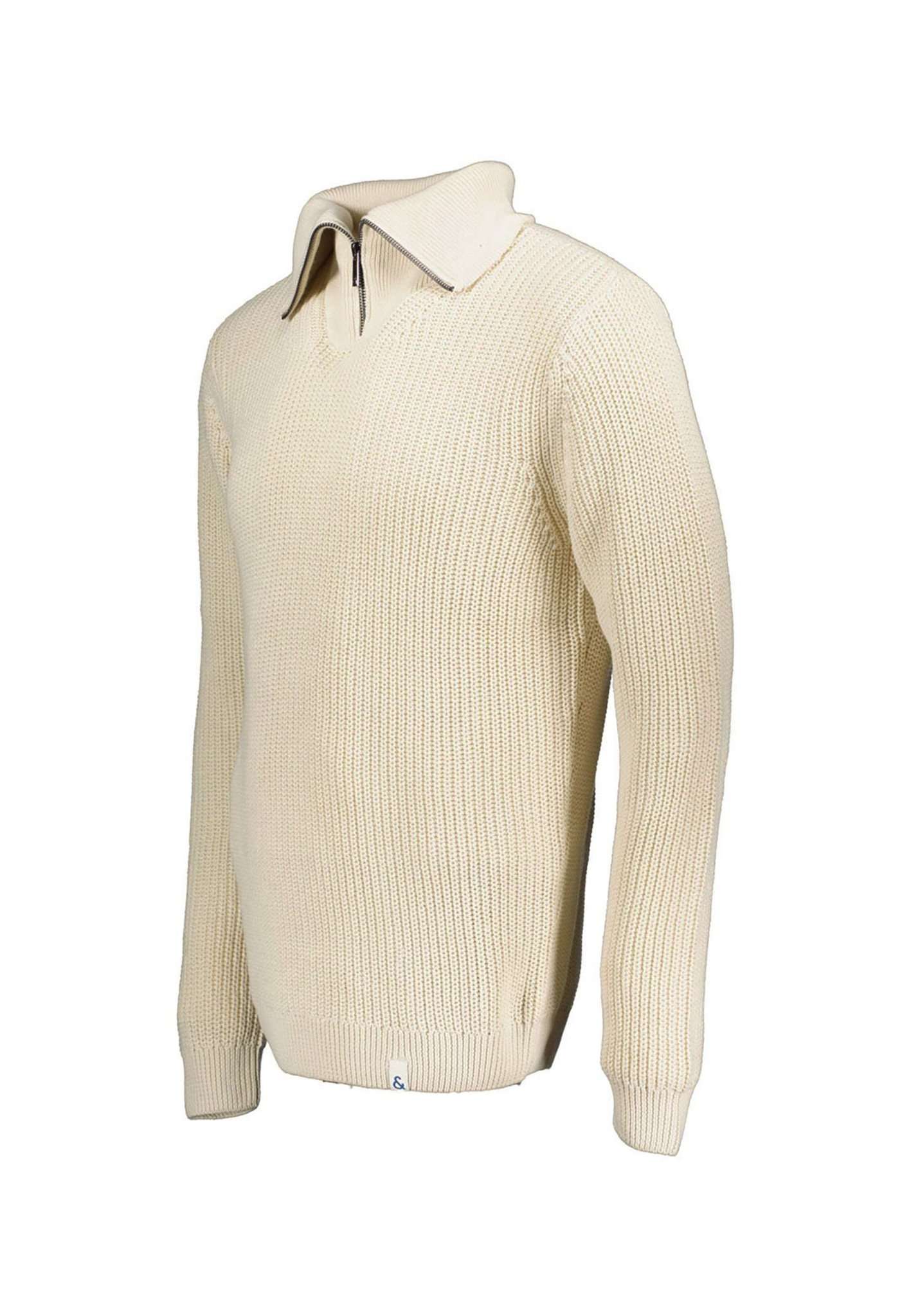Mock-Zip-Half Cardigan Stitch in Offwhite Pullover Colours and Sons   