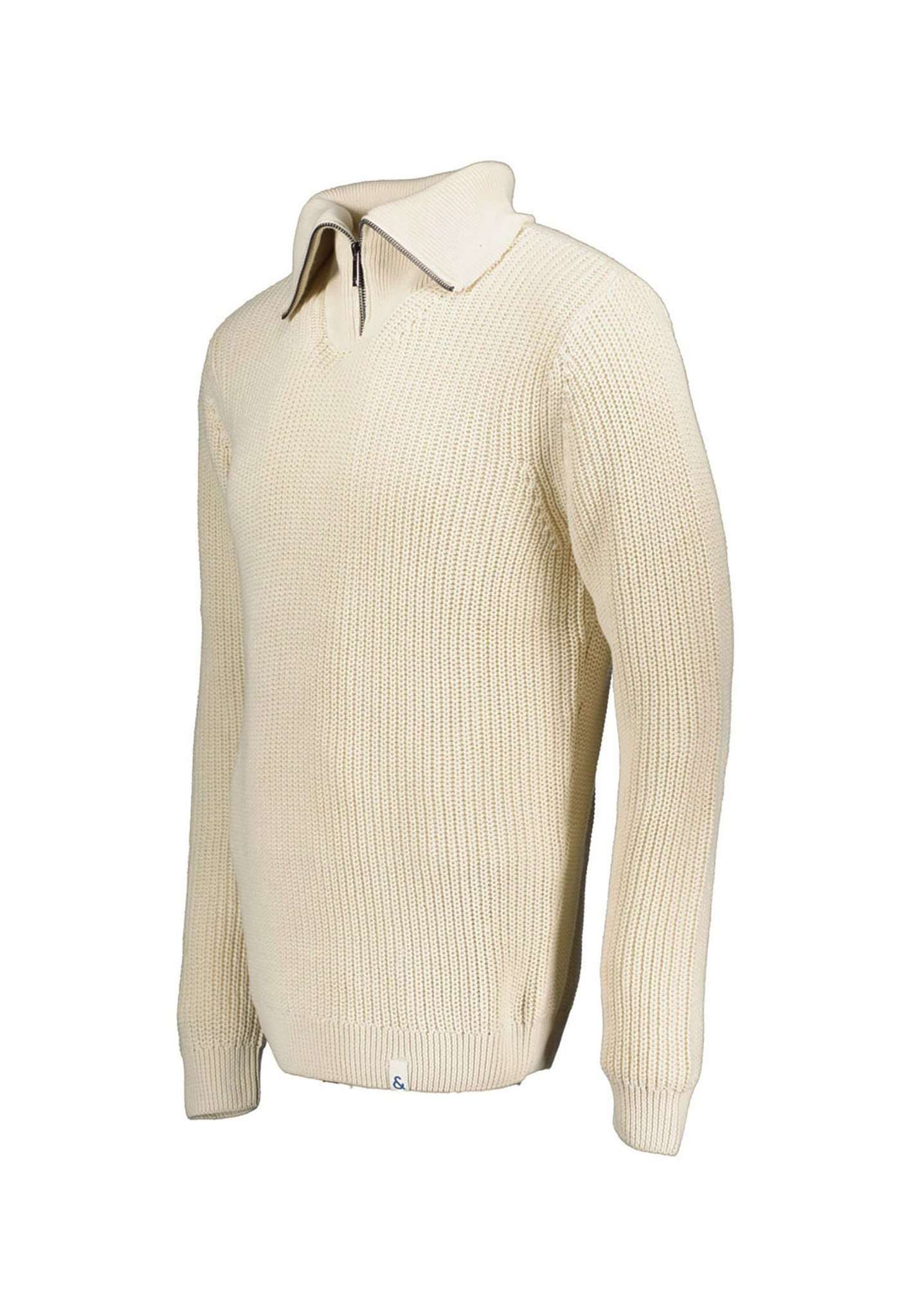 Mock-Zip-Half Cardigan Stitch in Offwhite Pullover Colours and Sons