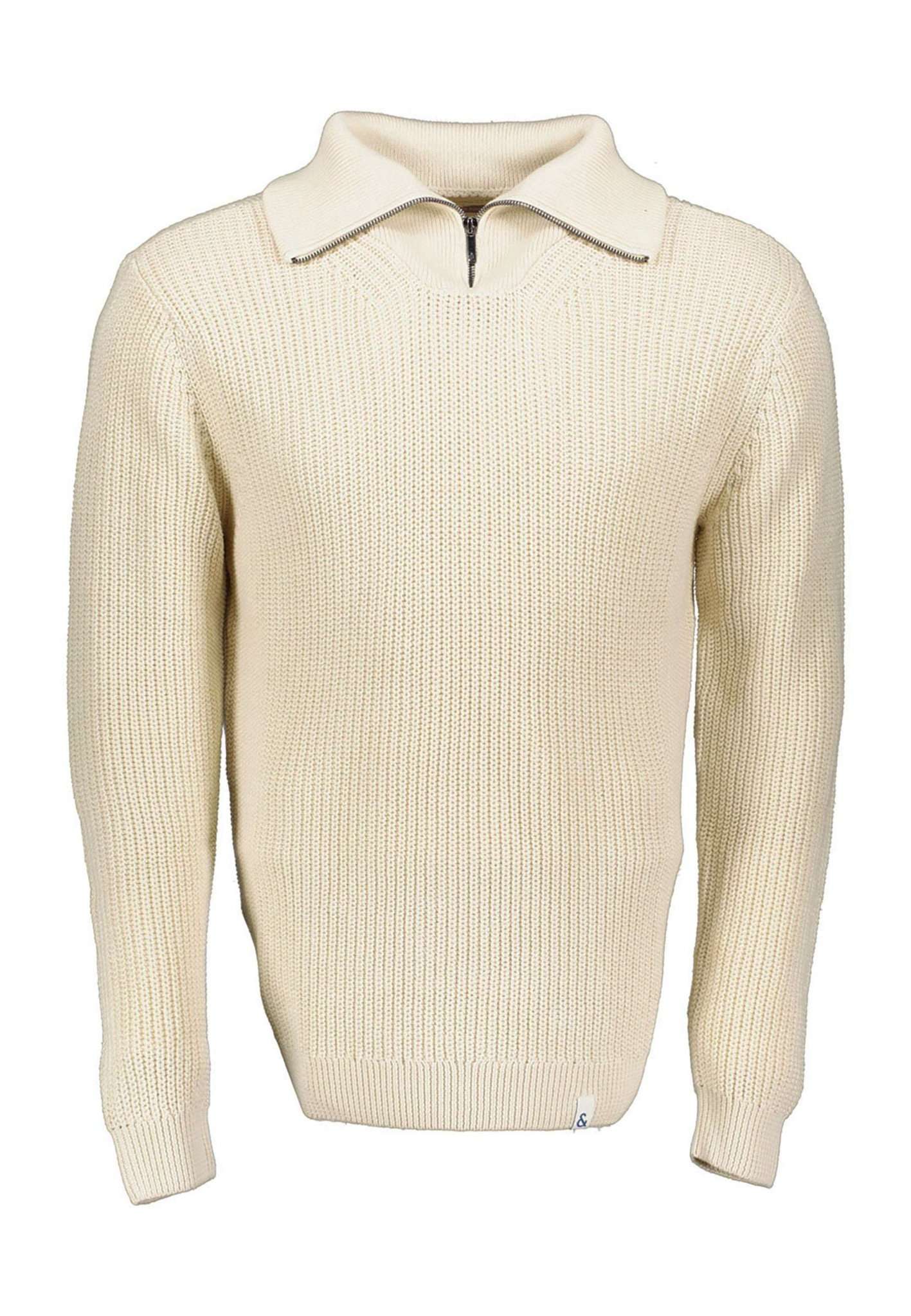 Mock-Zip-Half Cardigan Stitch in Offwhite Pullover Colours and Sons   