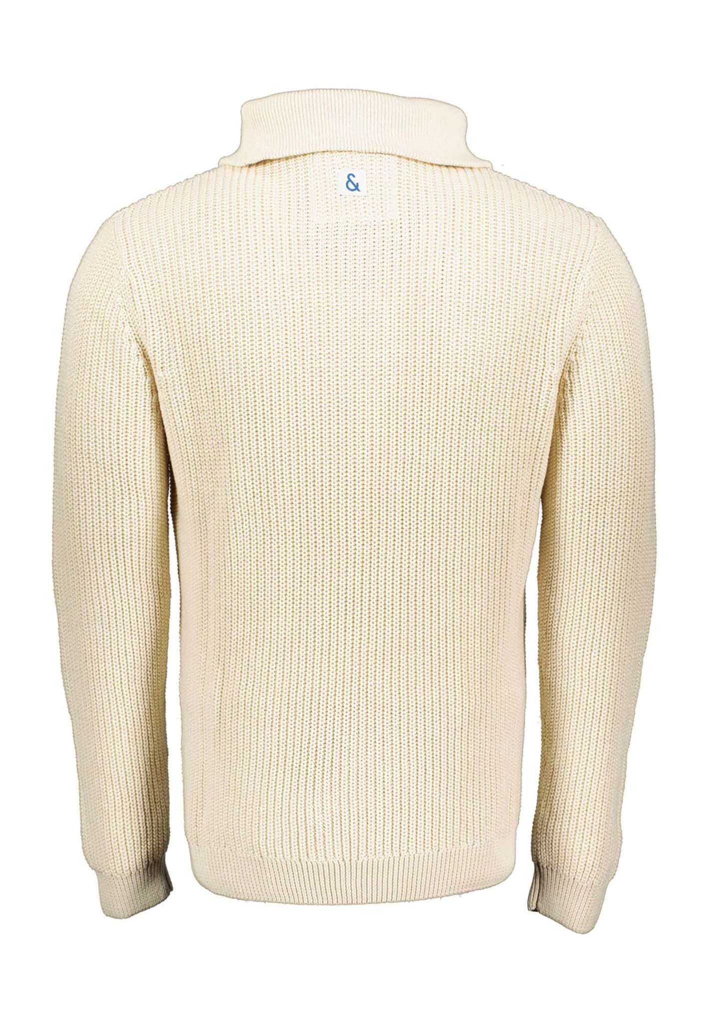 Mock-Zip-Half Cardigan Stitch in Offwhite Pullover Colours and Sons   
