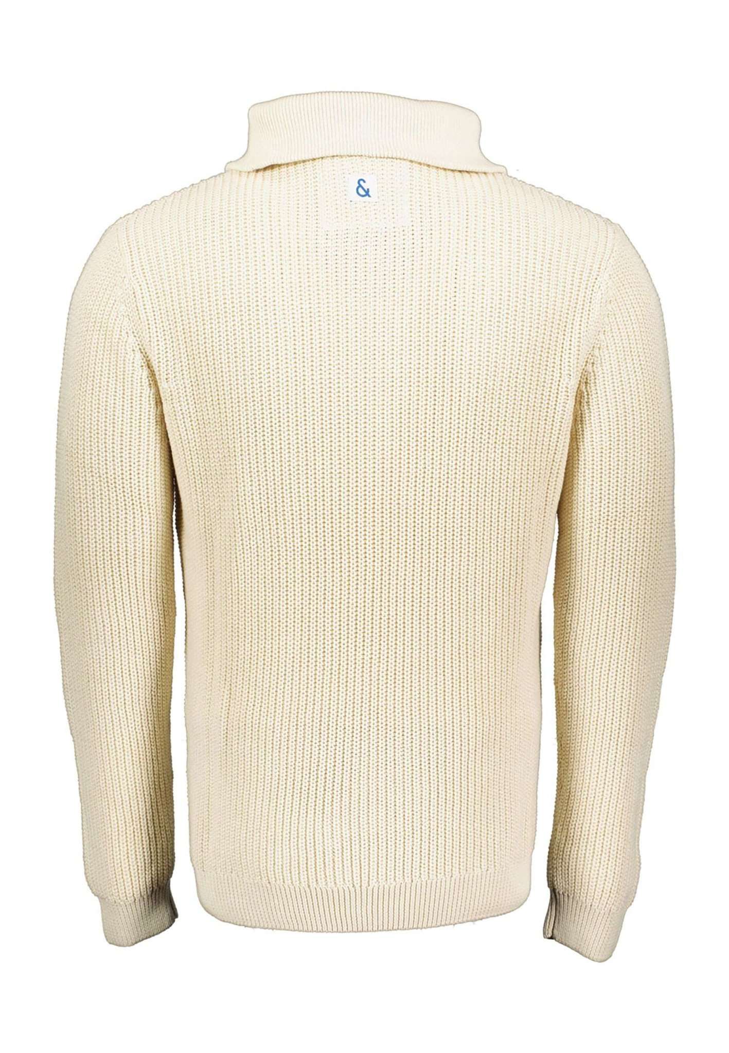 Mock-Zip-Half Cardigan Stitch in Offwhite Pullover Colours and Sons