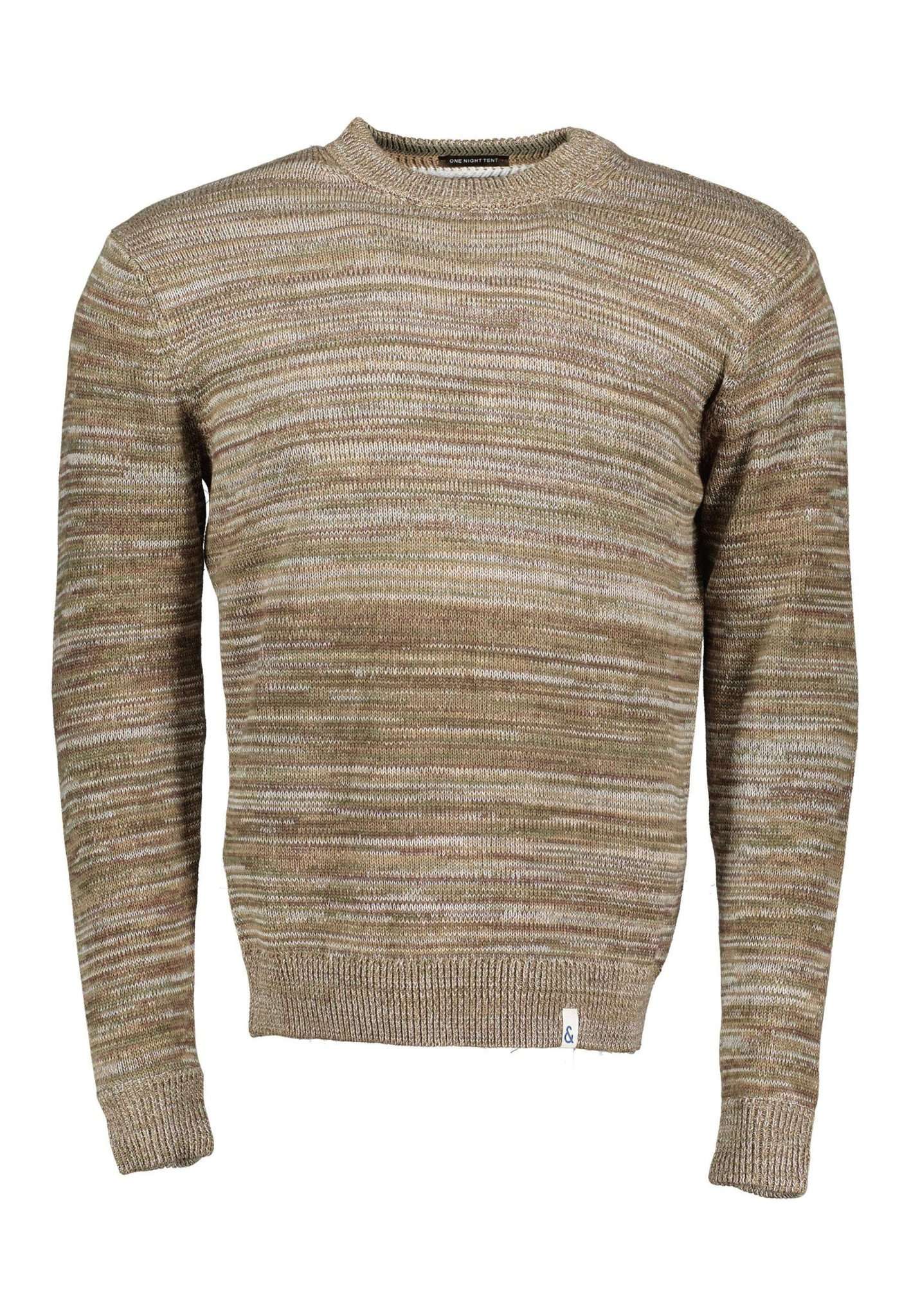 Roundneck-Mouliné in Olive Mouliné Pullover Colours and Sons   