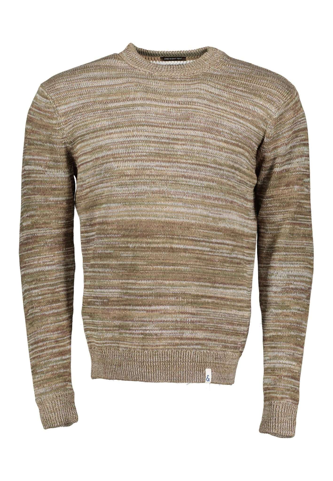 Roundneck-Mouliné in Olive Mouliné Pullover Colours and Sons