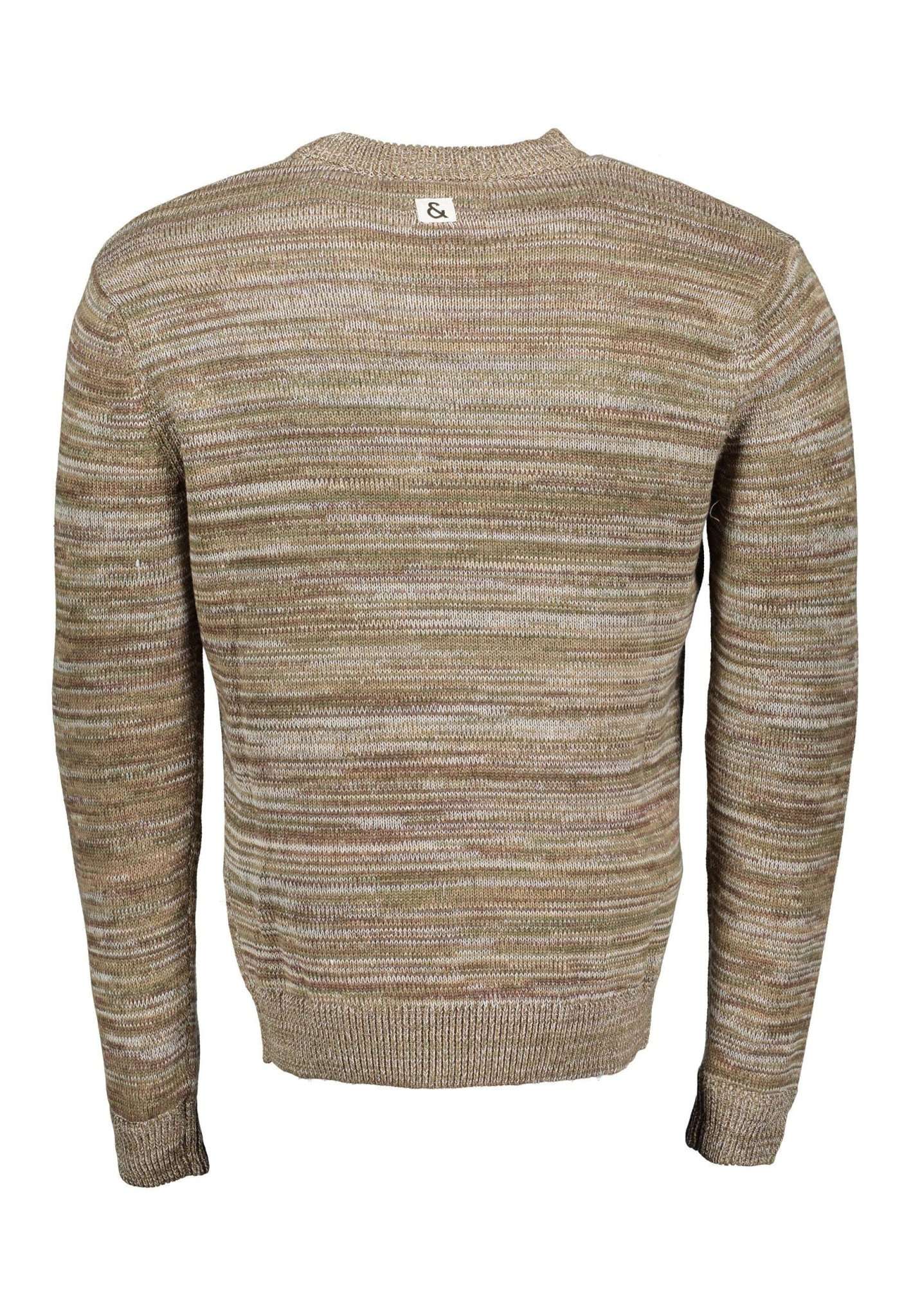 Roundneck-Mouliné in Olive Mouliné Pullover Colours and Sons   