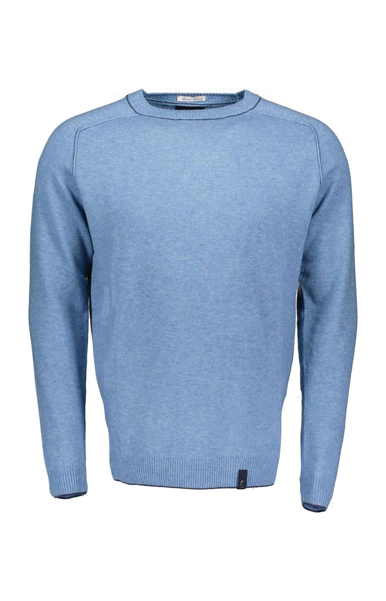 Roundneck-Merino Blend in Denim Pullover Colours and Sons   