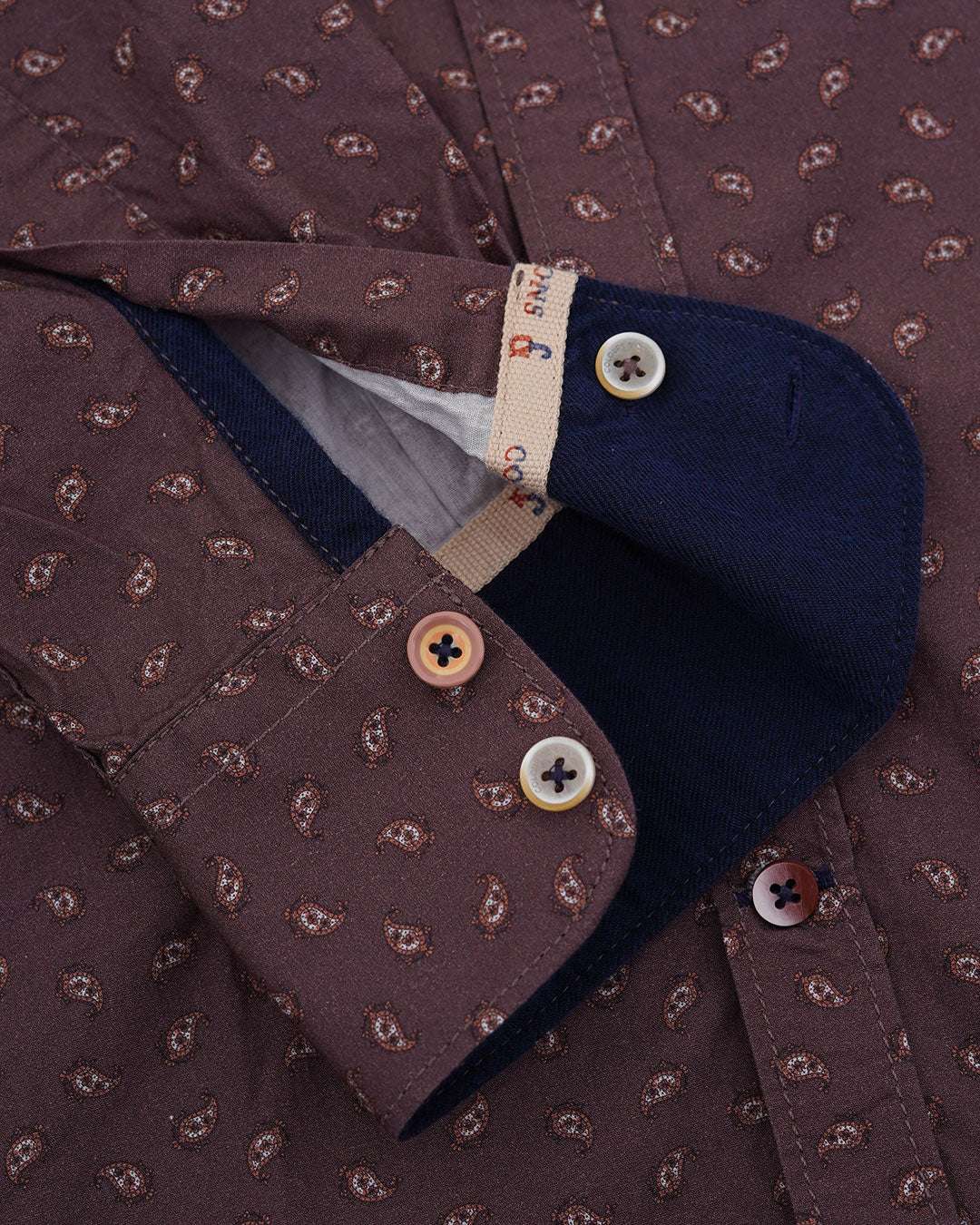 Shirt-Paisley Print in Merlot Paisley Hemden Colours and Sons