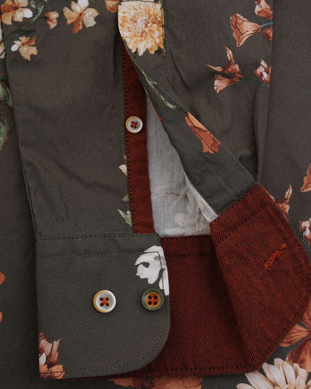 Shirt-Flowers in Olive Flowers Hemden Colours and Sons