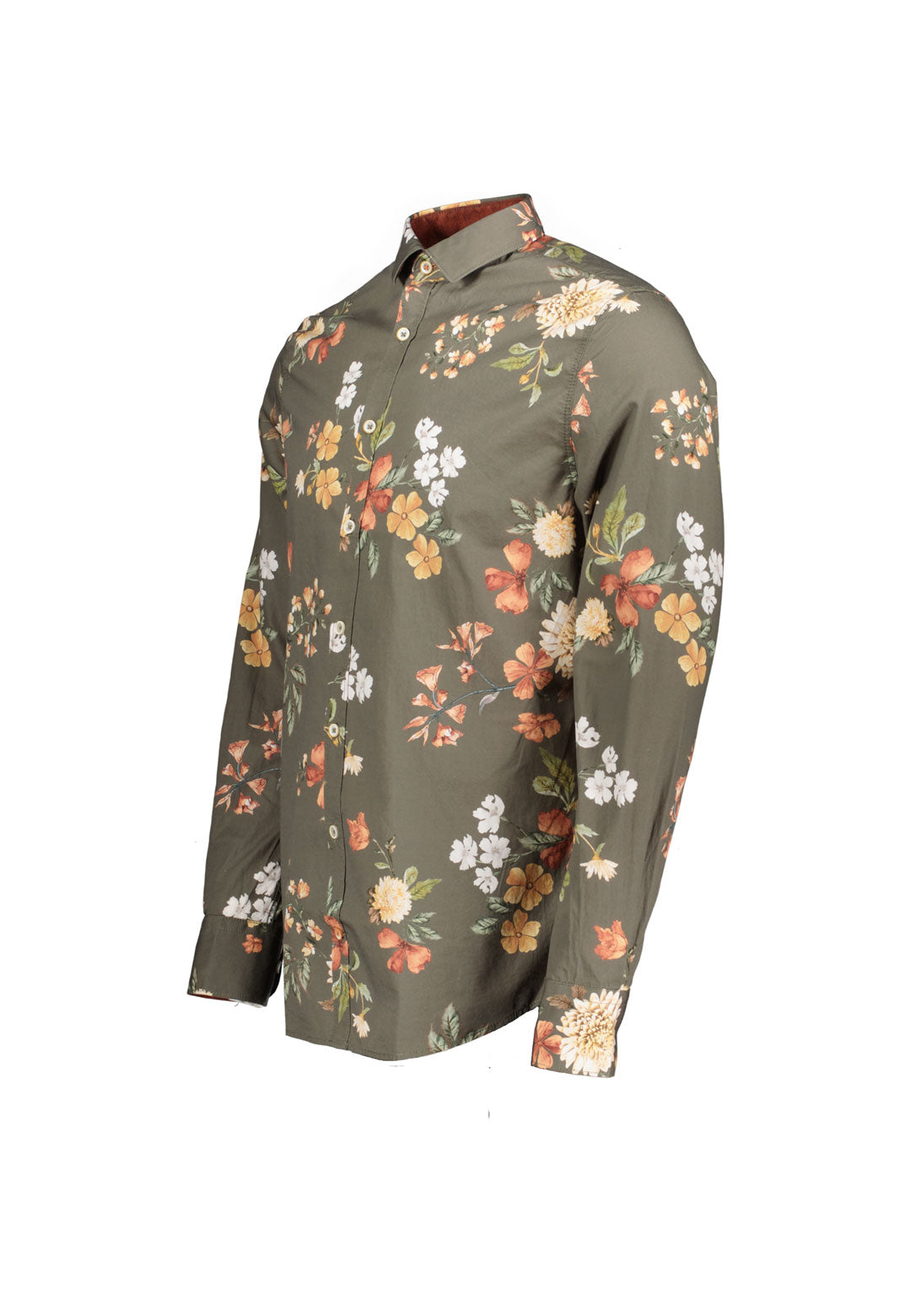 Shirt-Flowers in Olive Flowers Hemden Colours and Sons