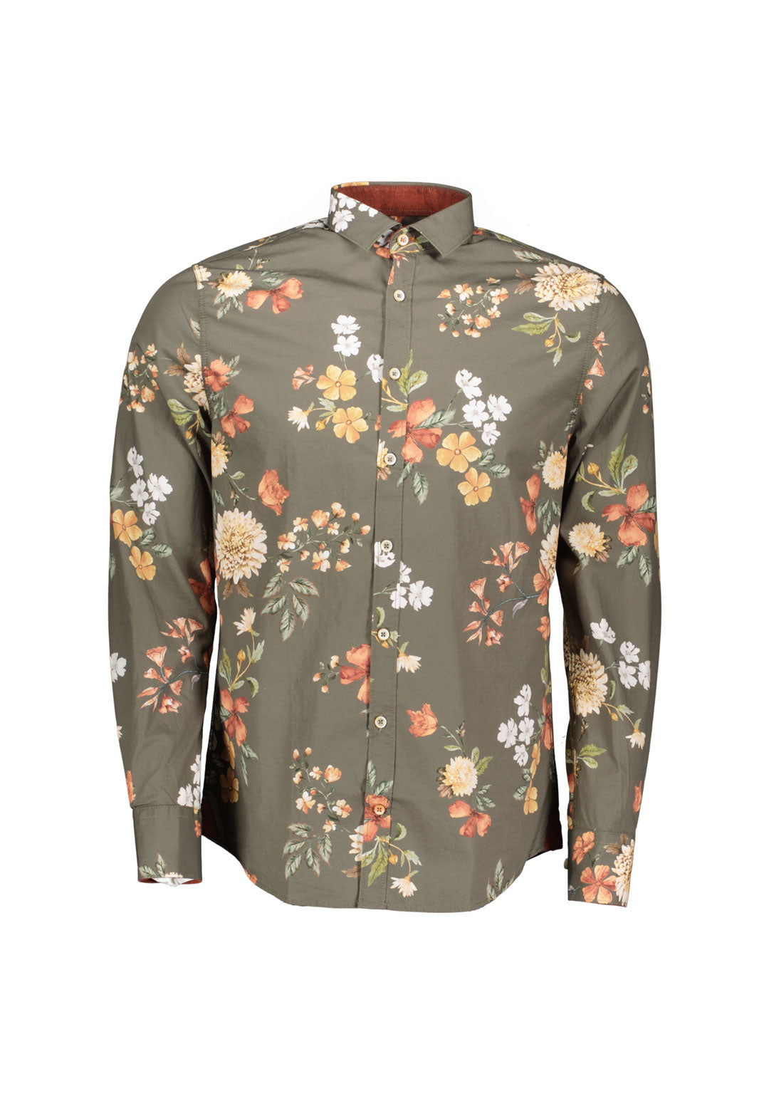 Shirt-Flowers in Olive Flowers Hemden Colours and Sons