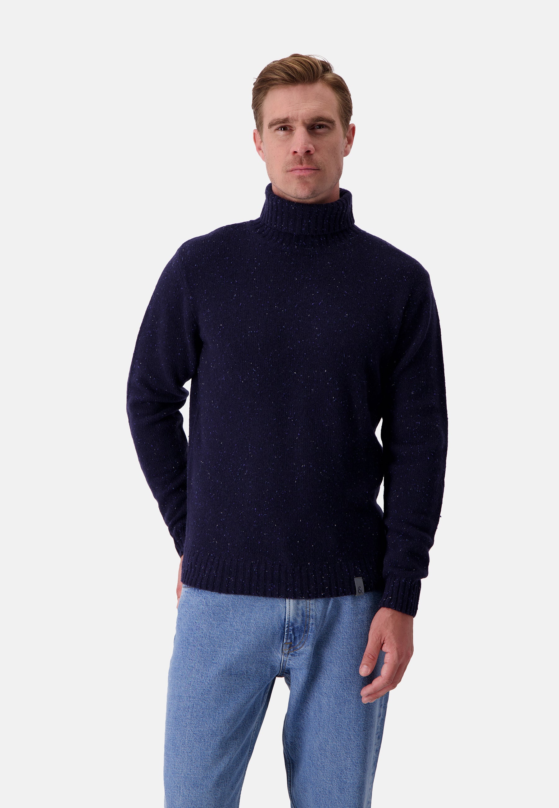 Turtleneck Donegal in Navy Pullover Colours and Sons