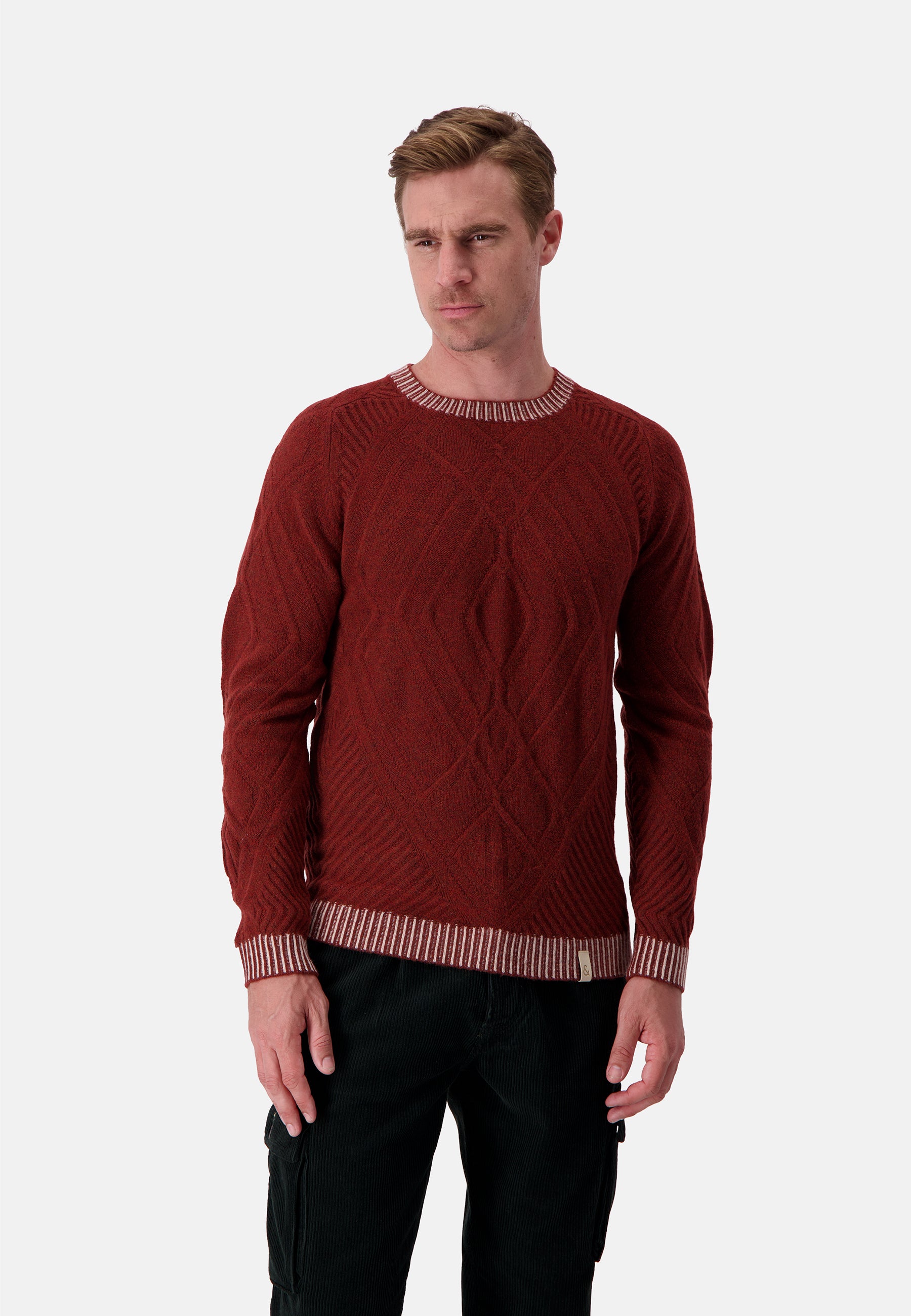Roundneck Ethno Structure in Brandy Pullover Colours and Sons