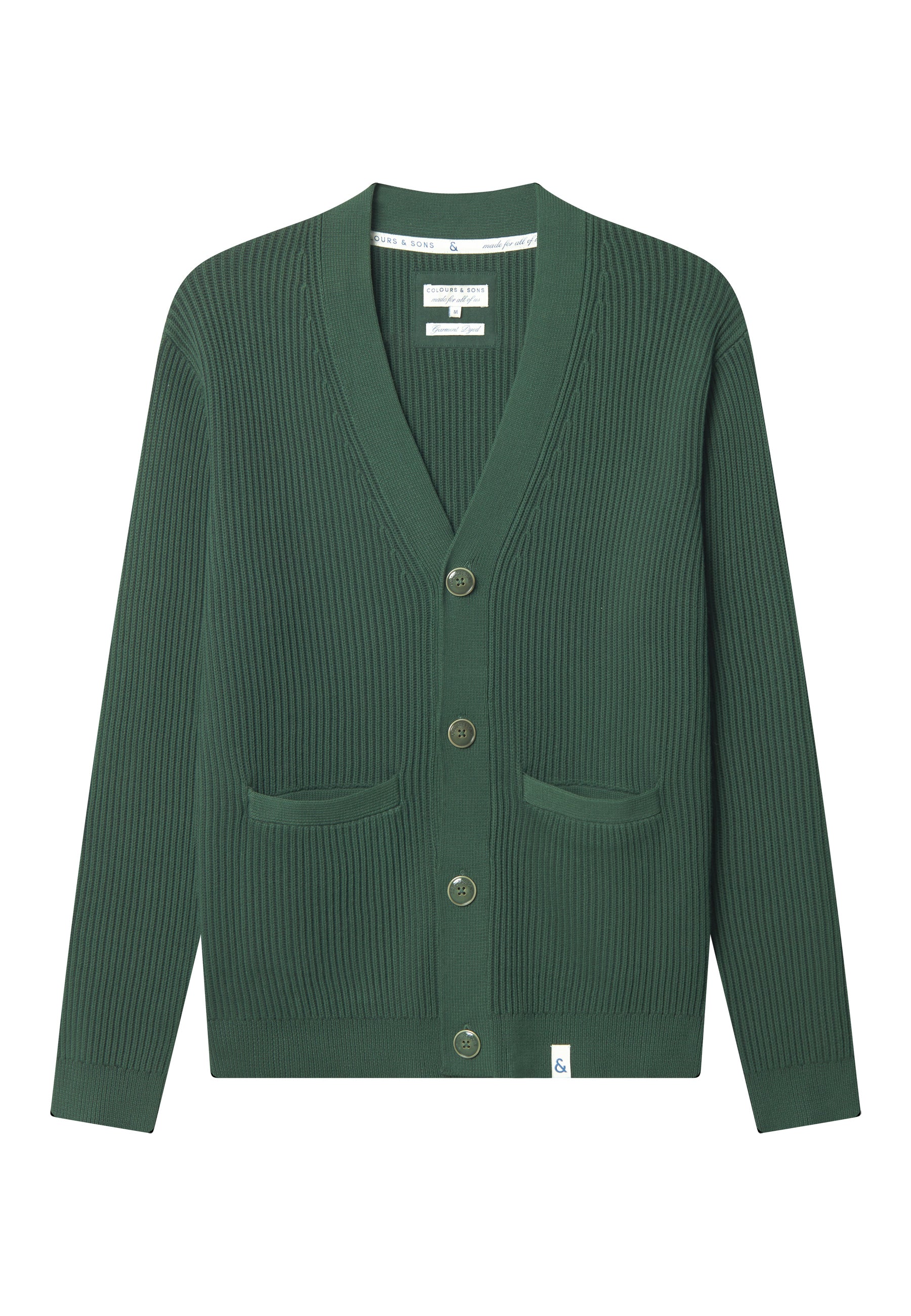 Cardigan-Rib Washed in Pine Pullover Colours and Sons