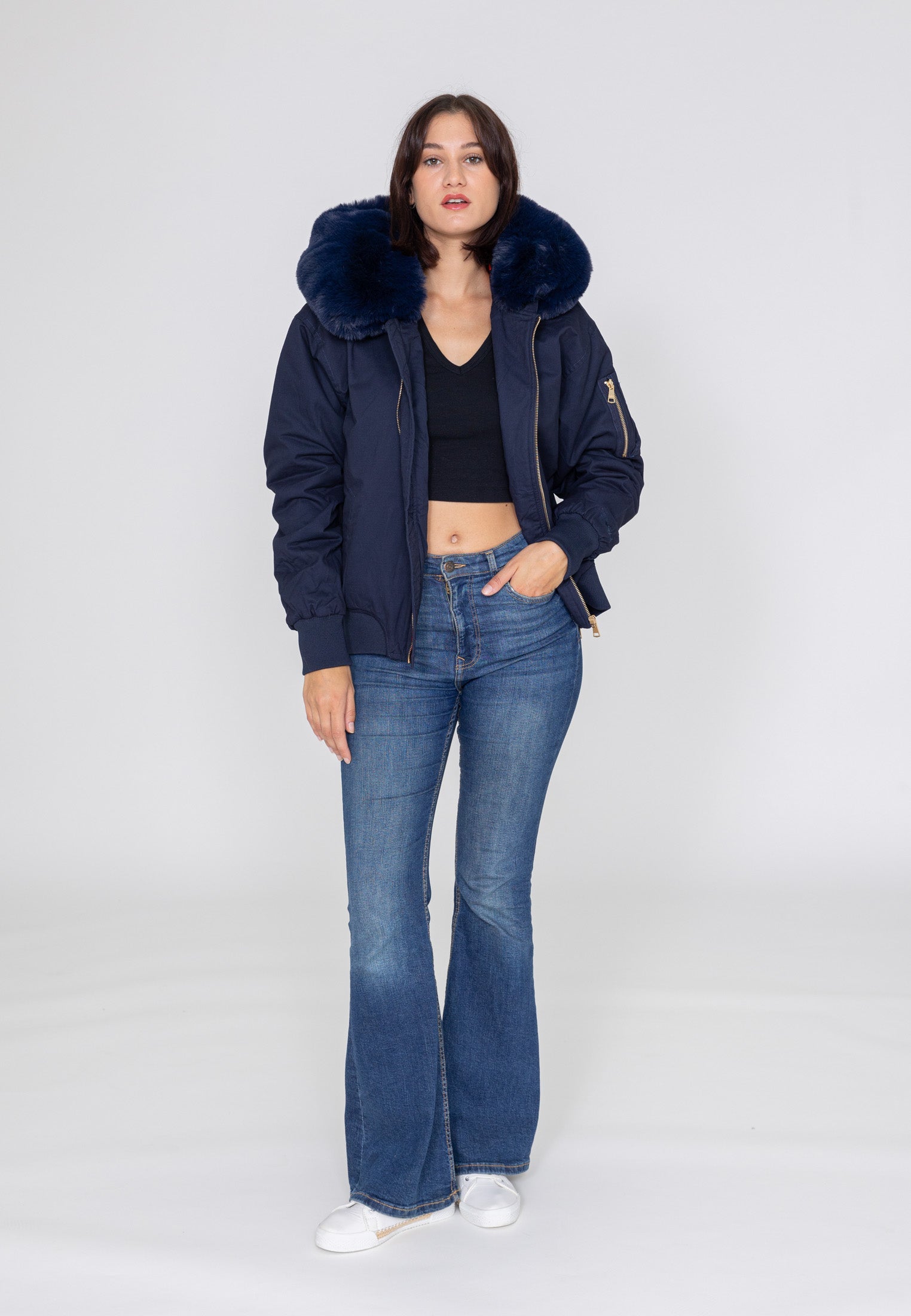Ada W Bomberjacke in Navy Jacken Bombers Original