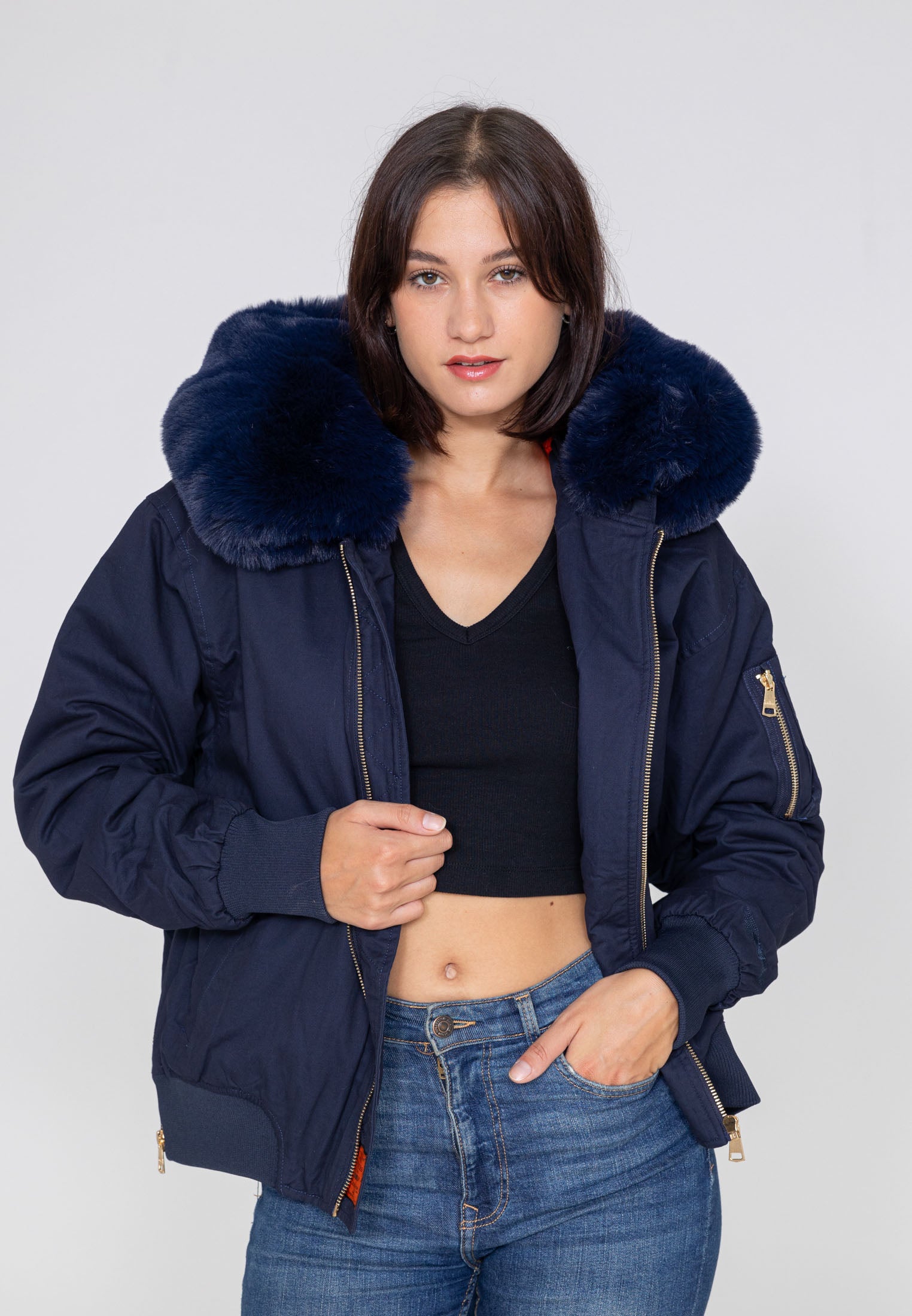 Ada W Bomberjacke in Navy Jacken Bombers Original