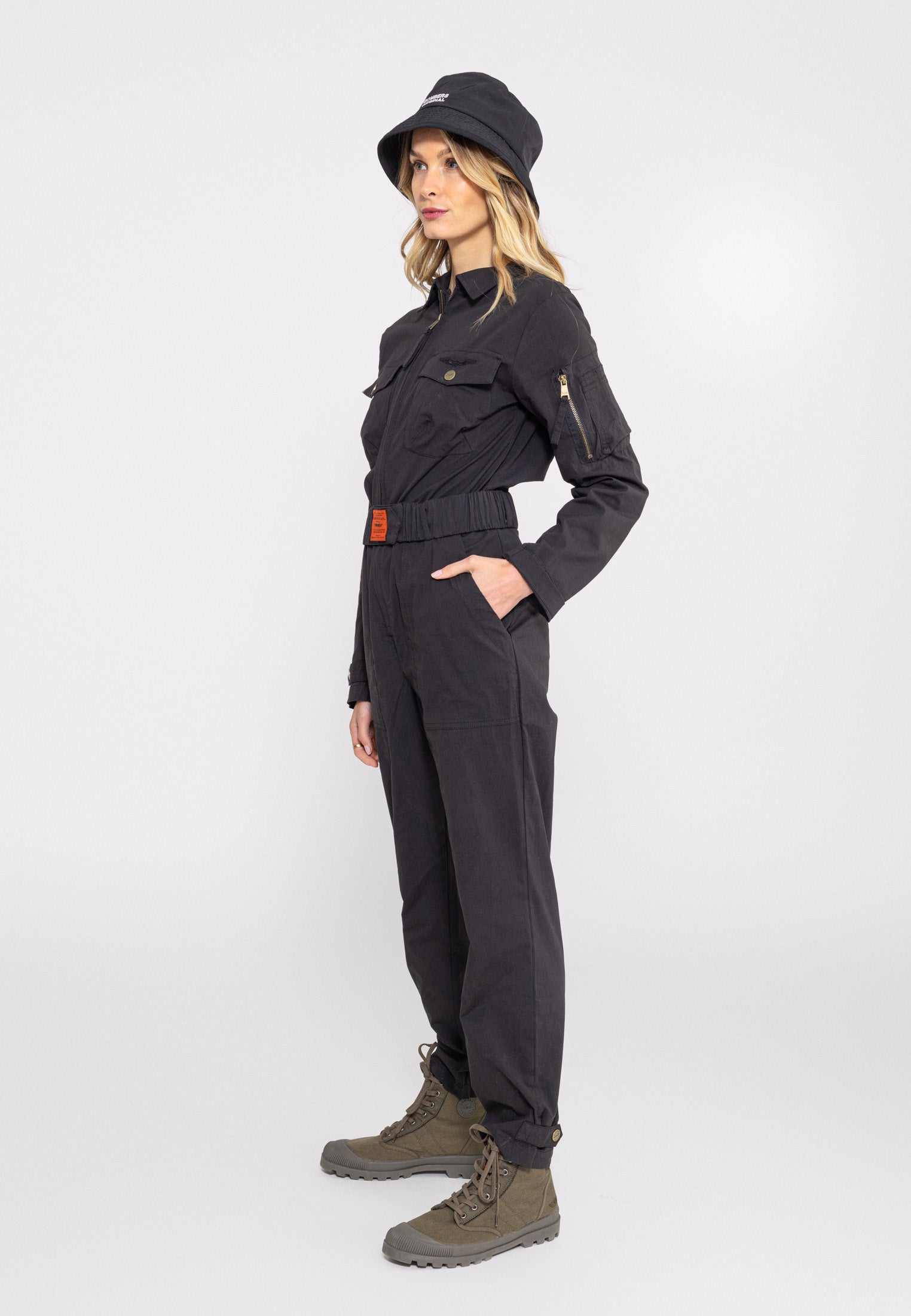 All Over Jumpsuit in Black Overall Bombers Original