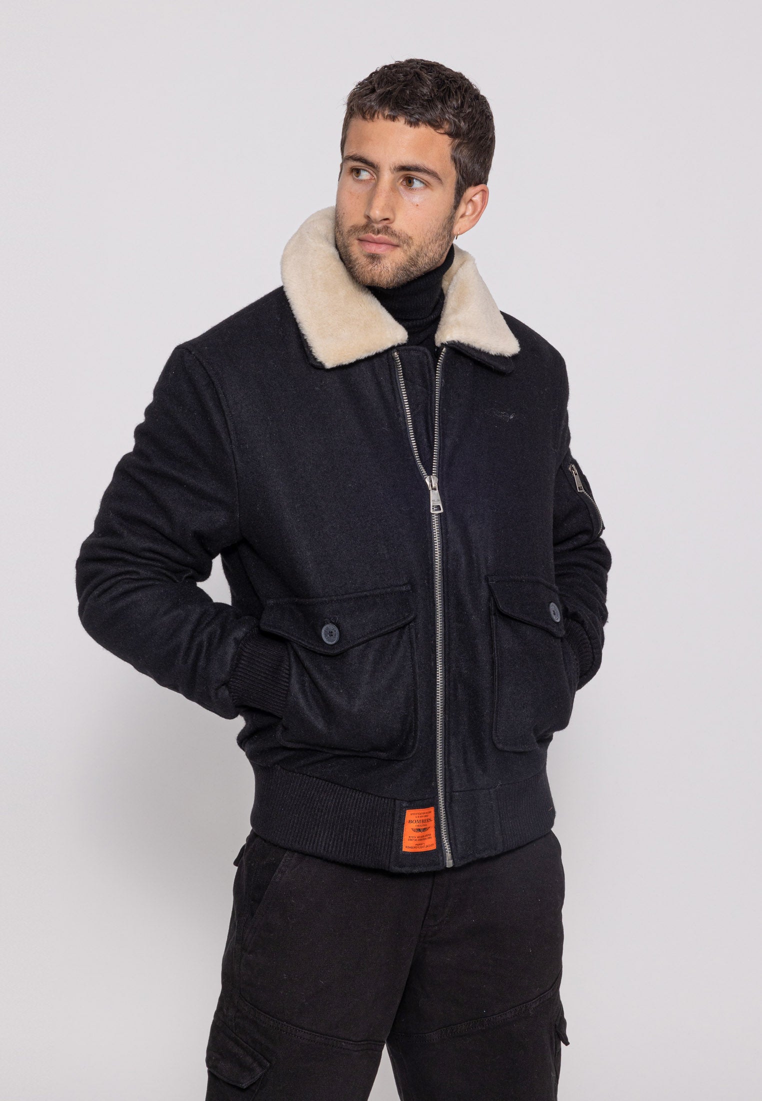 Aviator M Bomberjacke in Black Jacken Bombers Original   