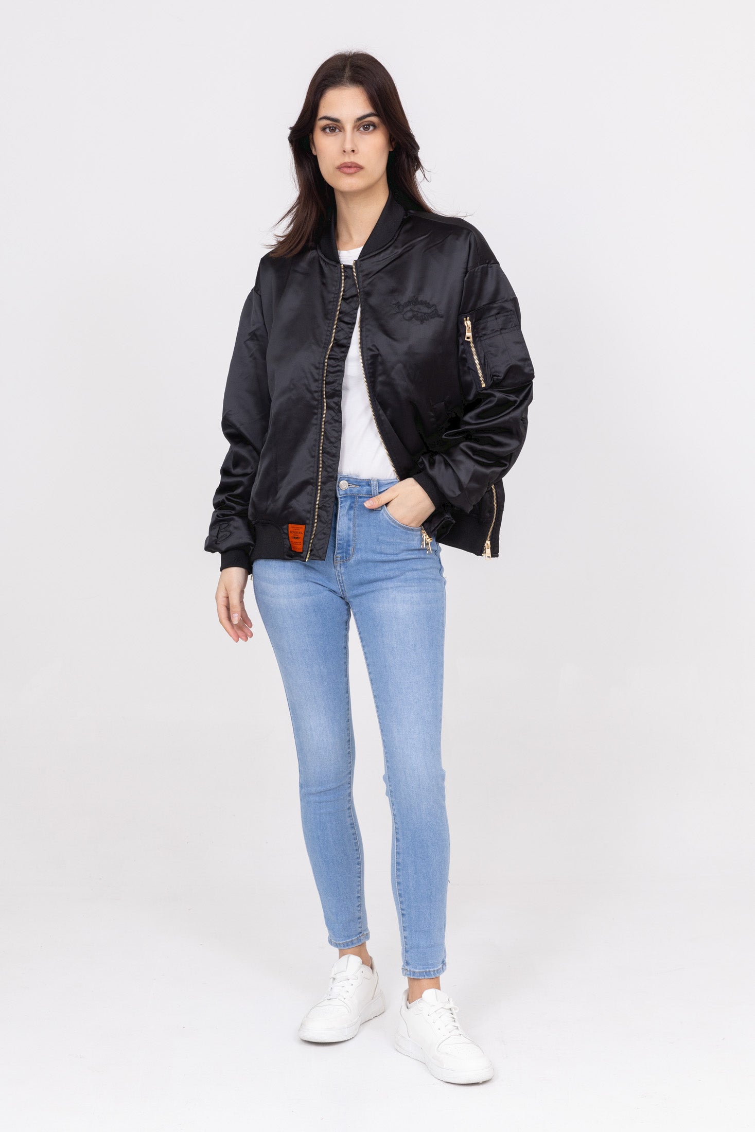 Ballerina W Bomberjacke in Black Jacken Bombers Original   