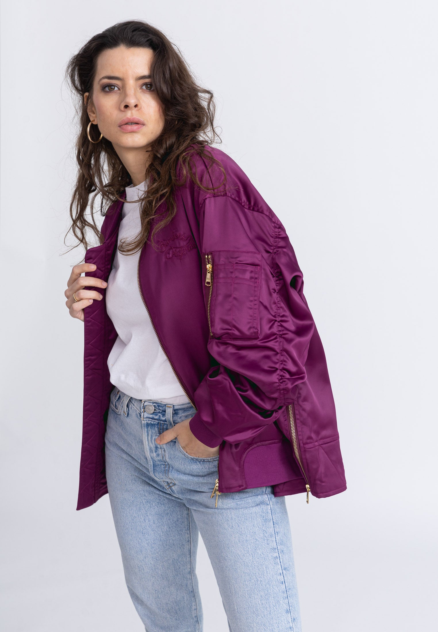 Ballerina W Bomberjacke in Purple Jacken Bombers Original   