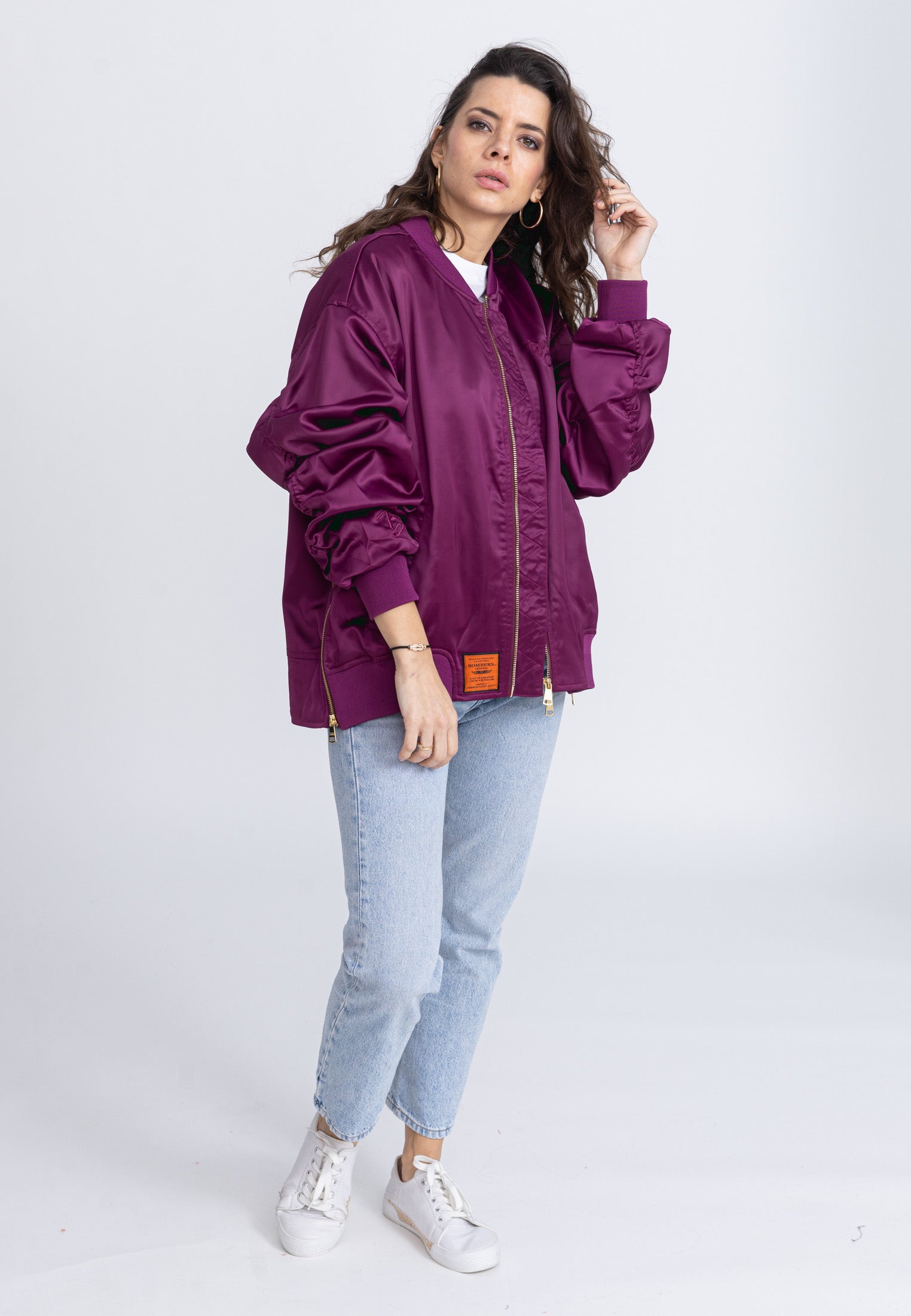 Ballerina W Bomberjacke in Purple Jacken Bombers Original   