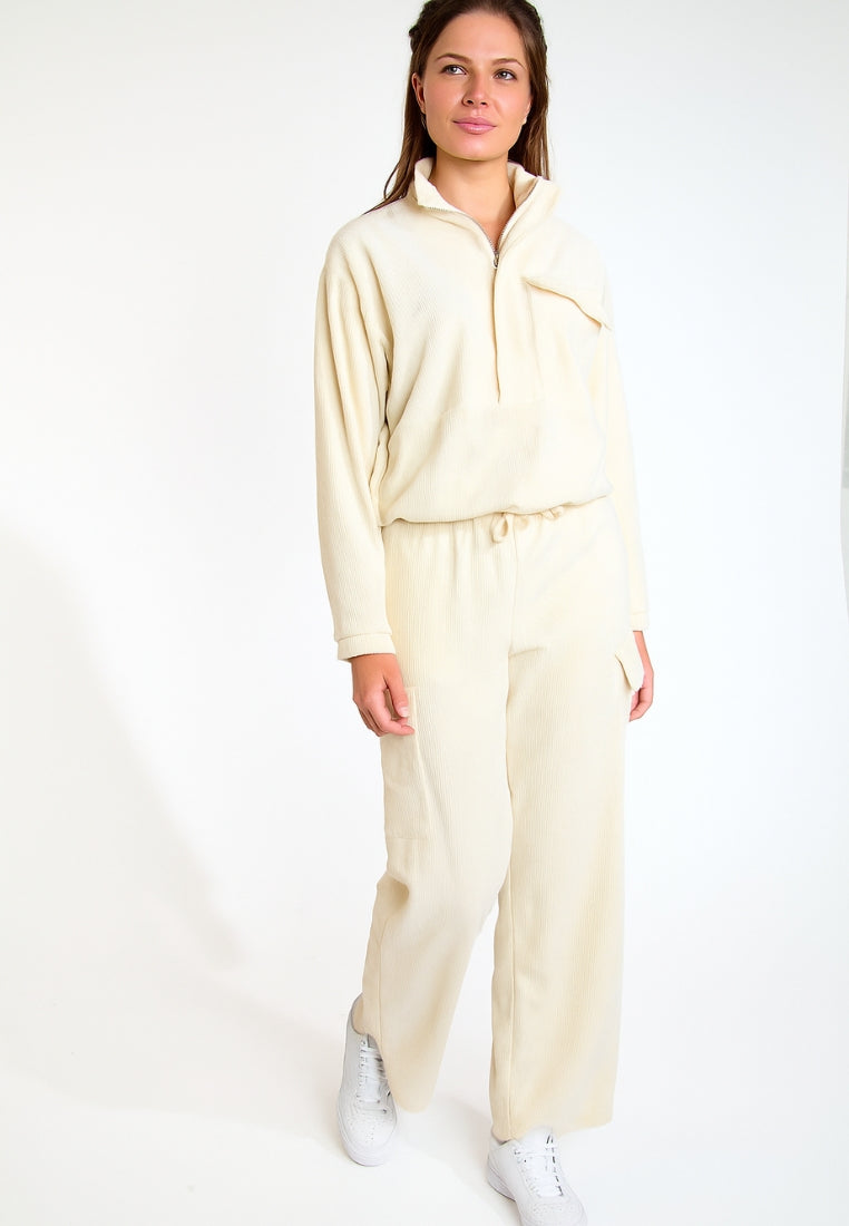 BEYOND-QUANDARY Cord-Jogginghose in Ecru Hosen Banana Moon